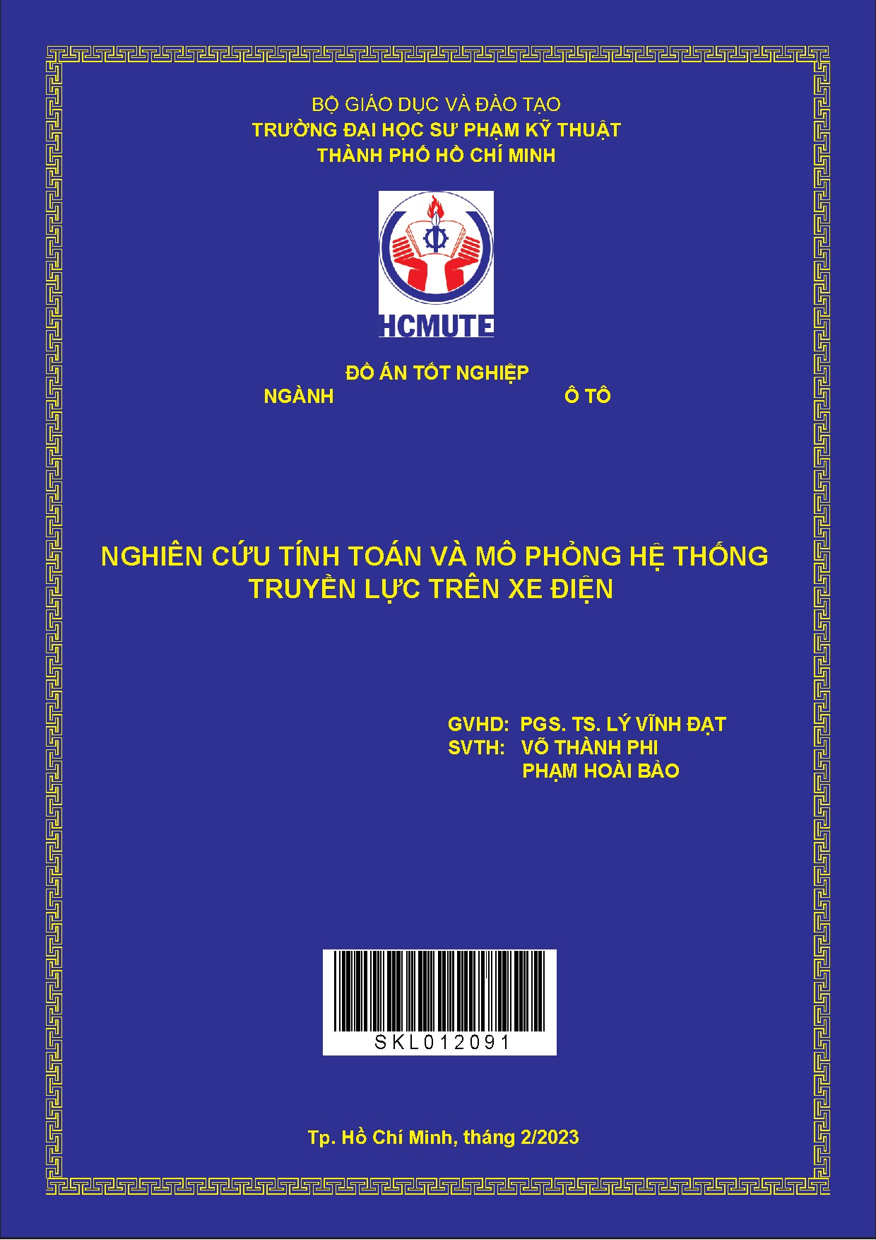 Đồ án tốt nghiệp - Nghiên cứu tính toán và mô phỏng hệ thống truyền lực trên xe điện