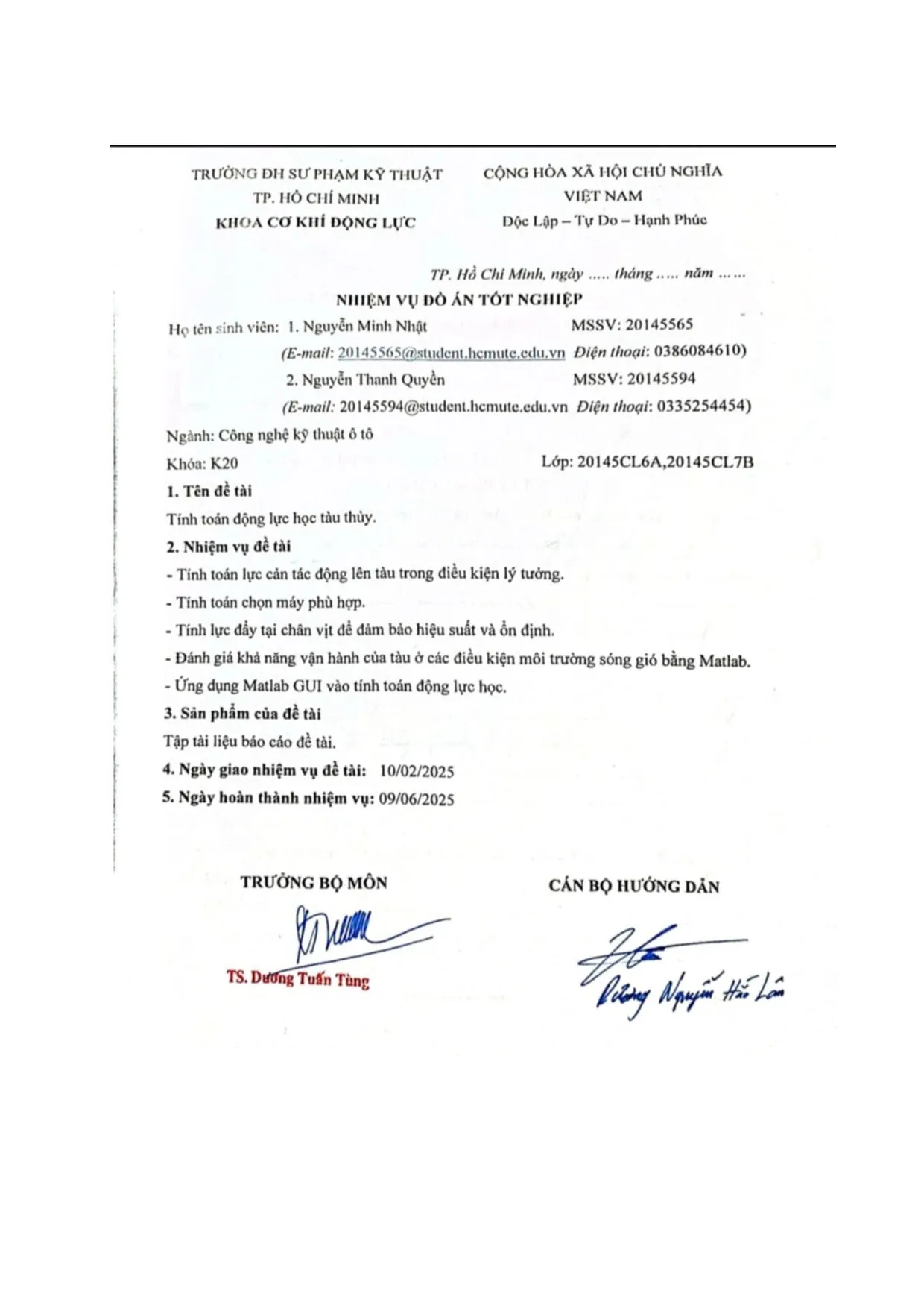 Đồ án tốt nghiệp - Tính toán động lực học tàu thủy - Trang 2