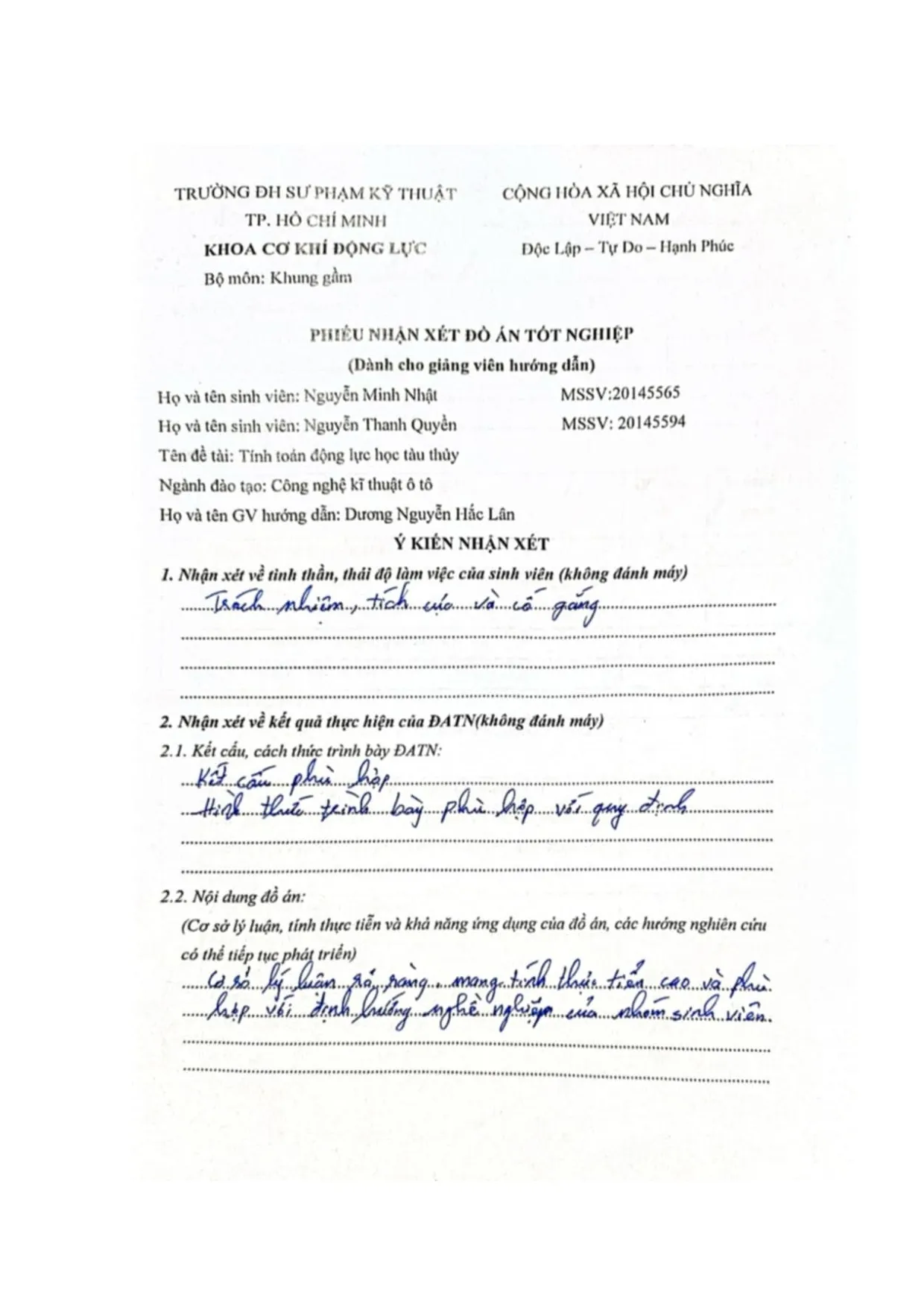 Đồ án tốt nghiệp - Tính toán động lực học tàu thủy - Trang 3