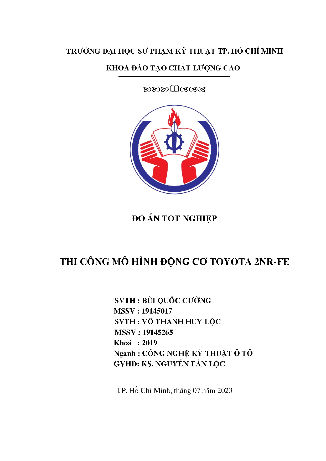 Đồ án tốt nghiệp - Thi công mô hình động cơ Toyota 2NR-FE