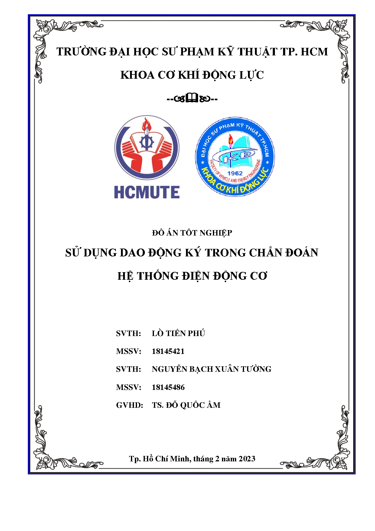 Đồ án tốt nghiệp - Sử dụng dao động ký trong chẩn đoán hệ thống điện động cơ