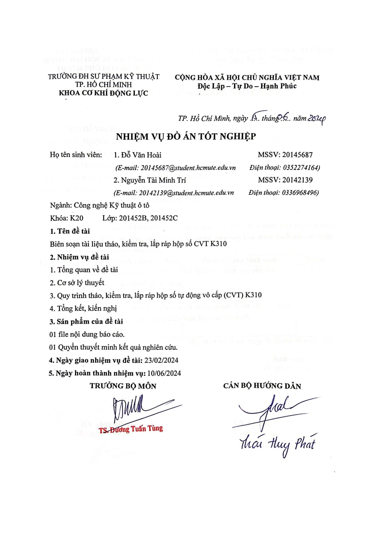 Đồ án tốt nghiệp - Biên soạn tài liệu tháo, kiểm tra, lắp ráp hộp số CVT K310