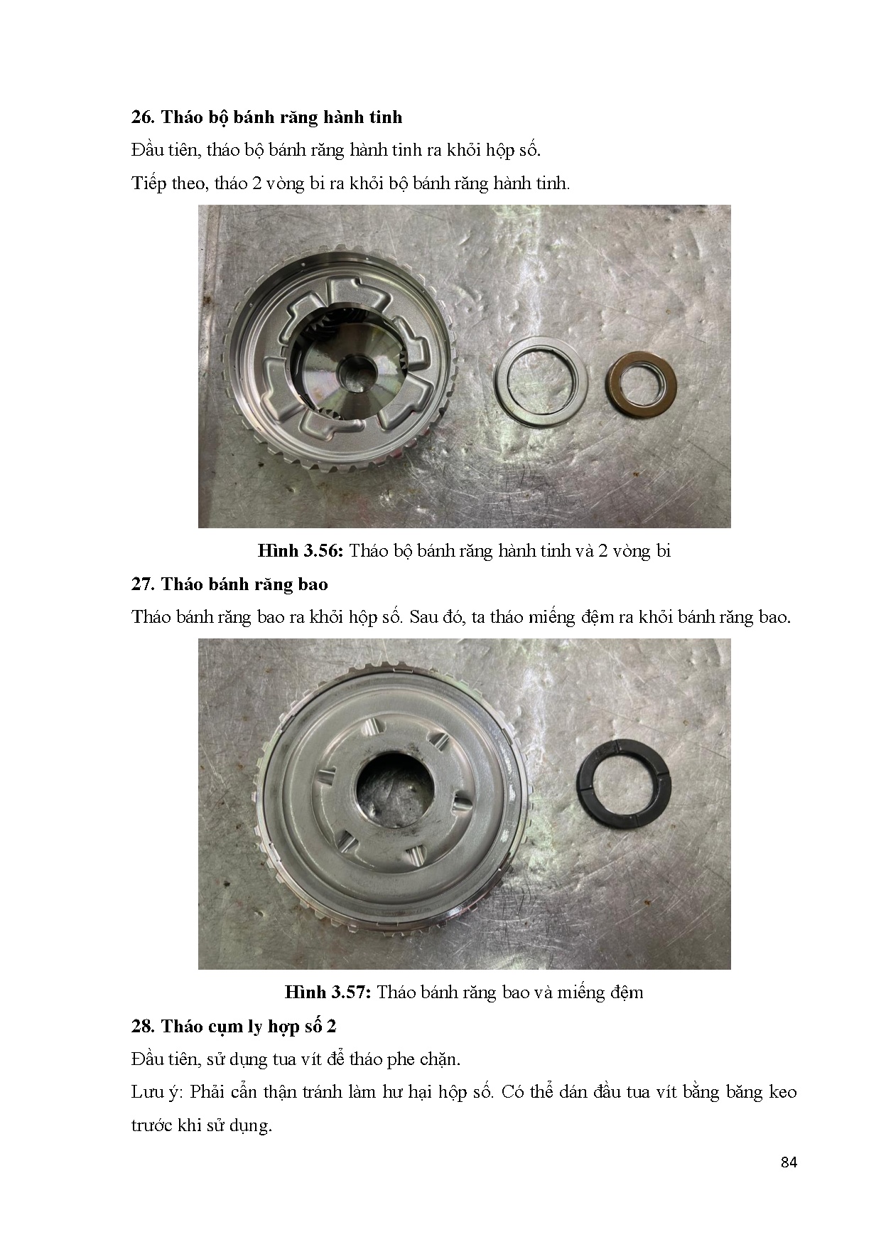 Đồ án tốt nghiệp - Biên soạn tài liệu tháo, kiểm tra, lắp ráp hộp số CVT K310 - Trang 104