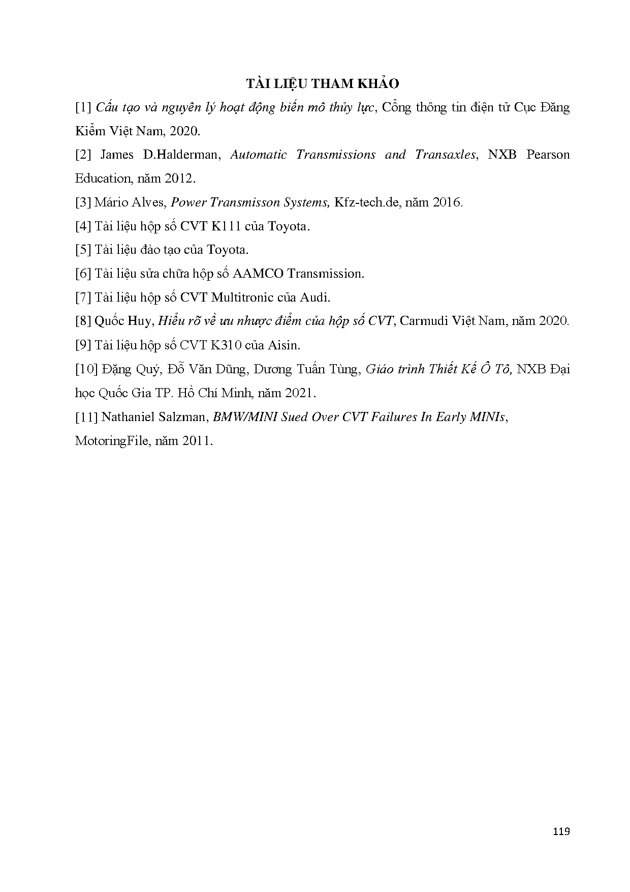 Đồ án tốt nghiệp - Biên soạn tài liệu tháo, kiểm tra, lắp ráp hộp số CVT K310 - Trang 139