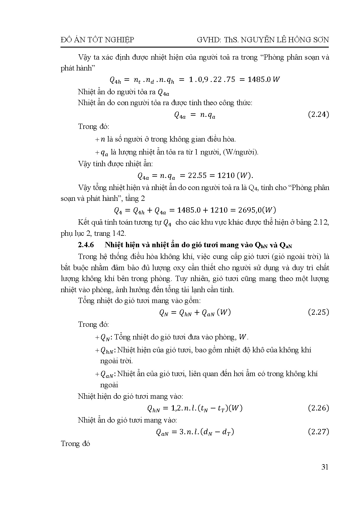 Đồ án tốt nghiệp - Tính toán kiểm tra hệ thống điều hòa không khí, thông gió và dựng RDÁCTXSKTTBT - Trang 54