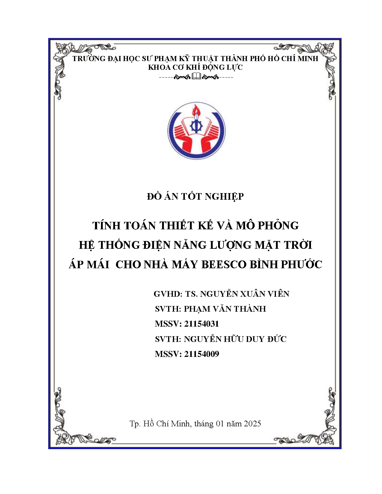 Đồ án tốt nghiệp - Tính toán thiết kế và mô phỏng hệ thống điện năng lượng mặt trời áp mái cho NMBBP