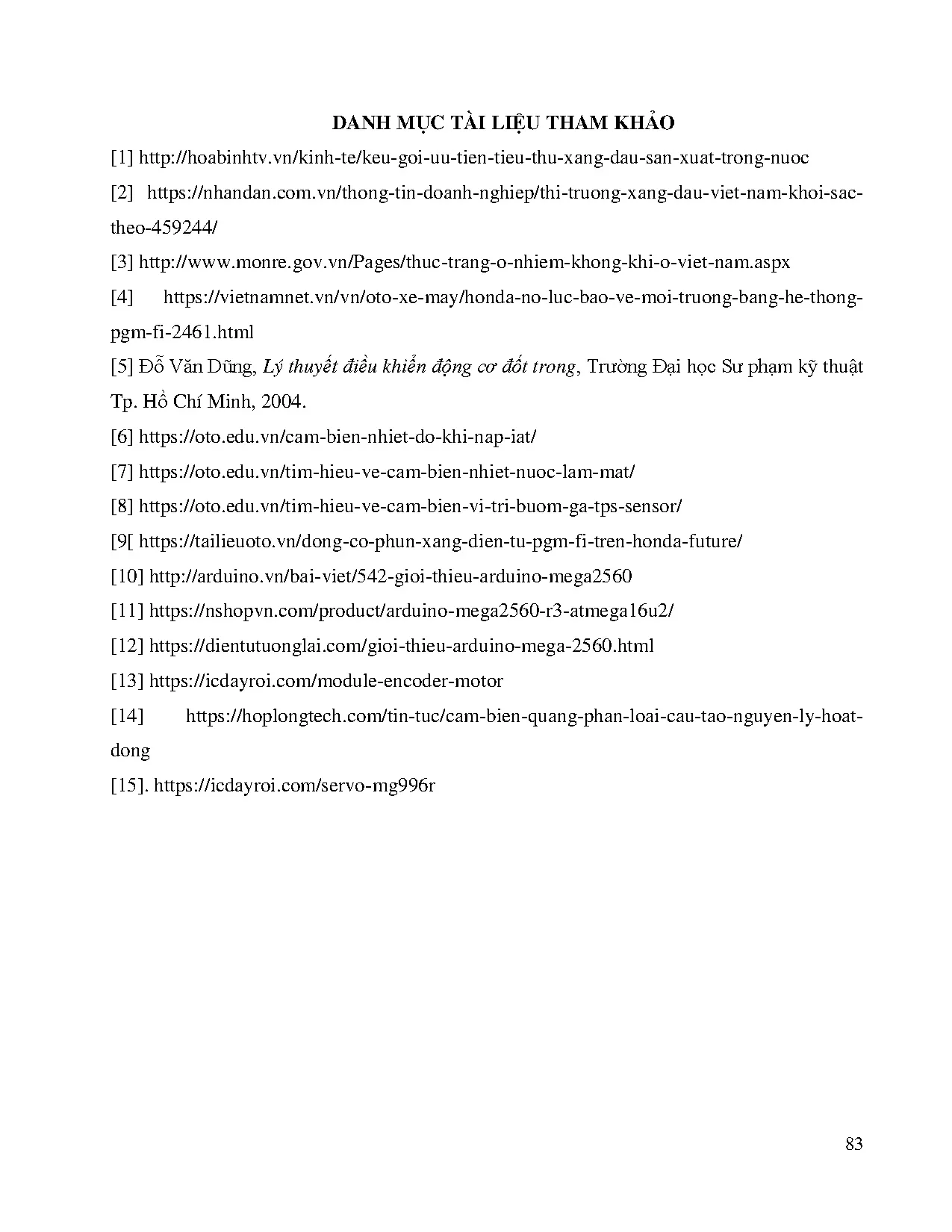 Đồ án tốt nghiệp - Nghiên cứu thử nghiệm tìm bản đồ phun xăng và đánh lửa cho động cơ xe máy - Trang 100