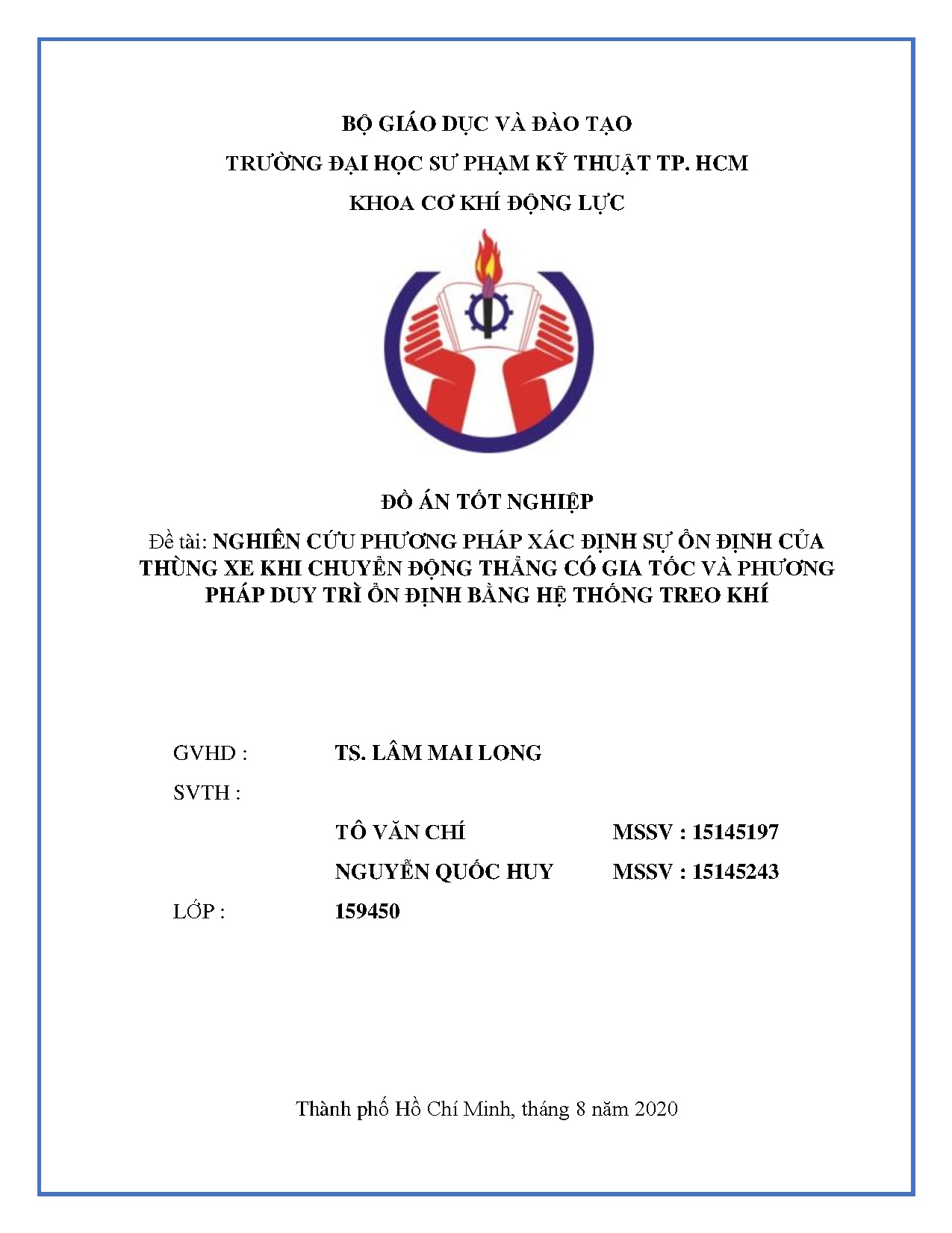 Đồ án tốt nghiệp - Nghiên cứu phương pháp xác định sự ổn định CTXKXCĐTCGTVPPDTỔĐBHTTKĐÁTNNCNKT ô T