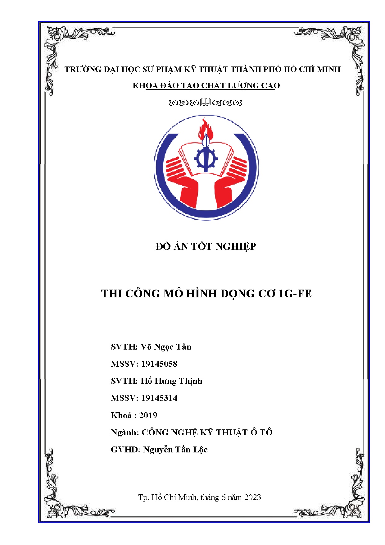 Đồ án tốt nghiệp - Thi công mô hình động cơ 1G-FE