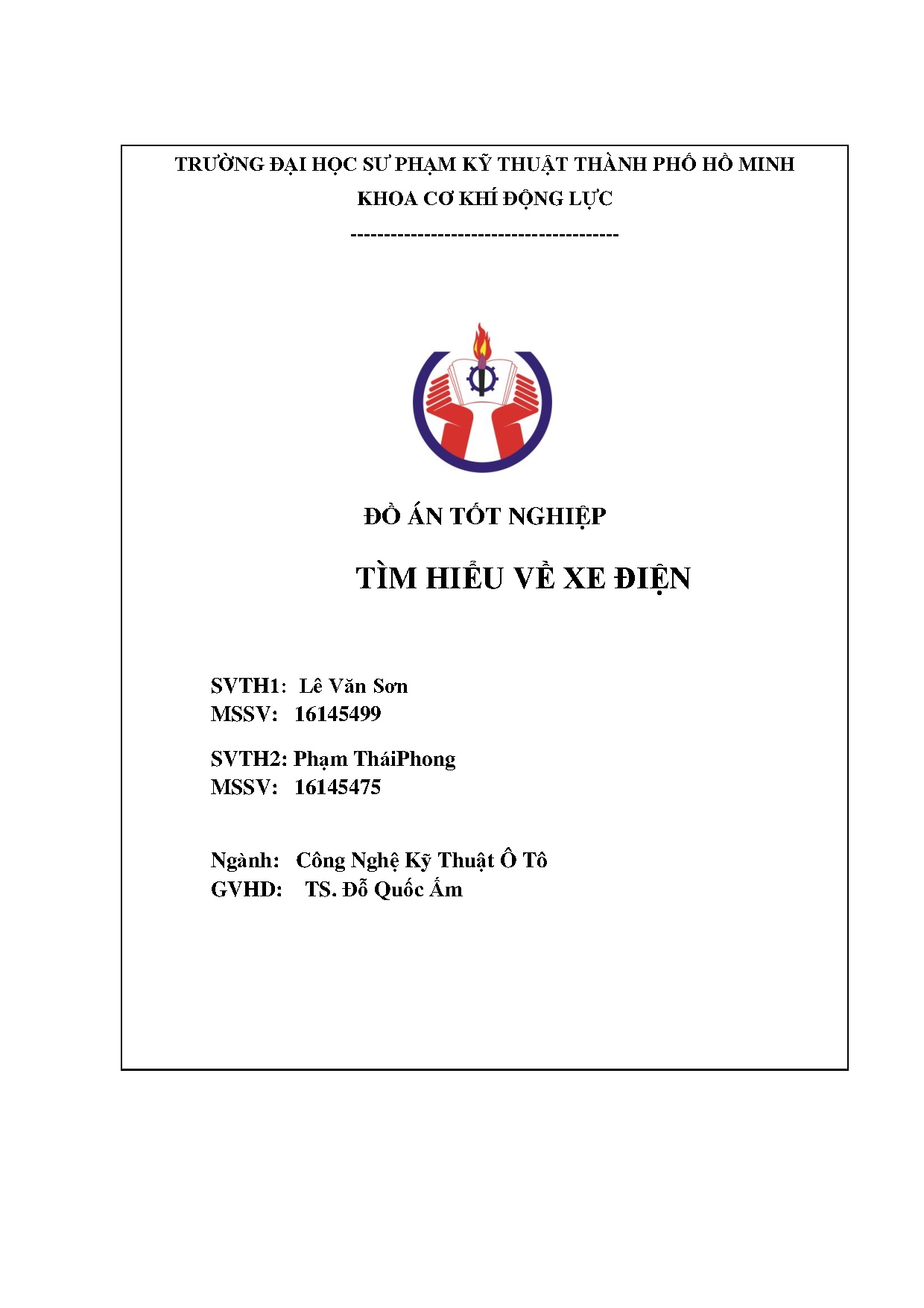 Đồ án tốt nghiệp - Tìm hiểu về xe điện