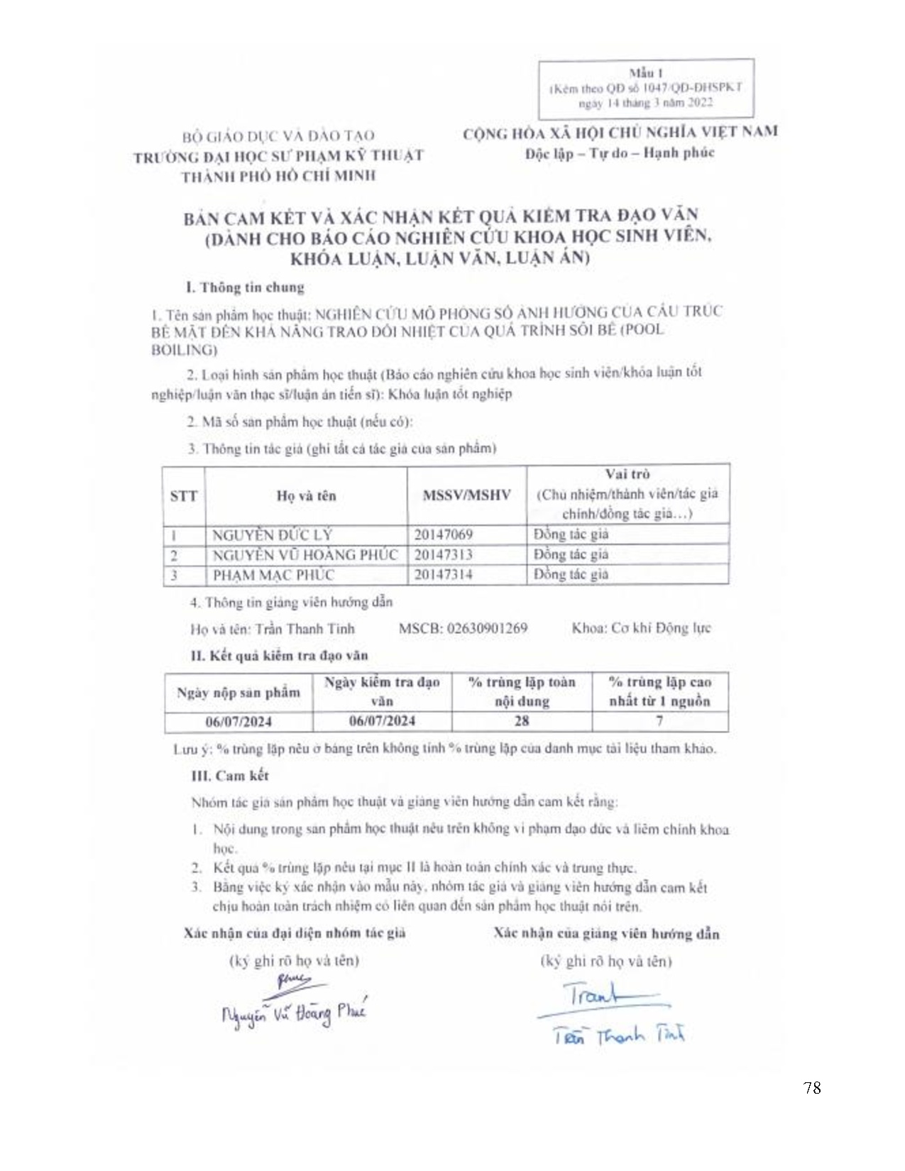 Đồ án tốt nghiệp - Nghiên cứu mô phỏng số ảnh hưởng của cấu trúc bề mặt đến khả năng TĐNCQTSB ( B - Trang 96