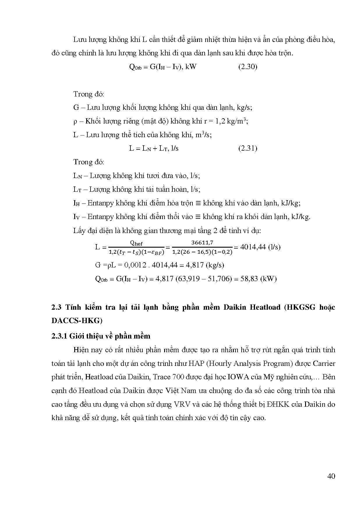Đồ án tốt nghiệp - Tính toán kiểm tra hệ thống điều hòa không khí và triển khai bằng phần MARCTNSĐN - Trang 58