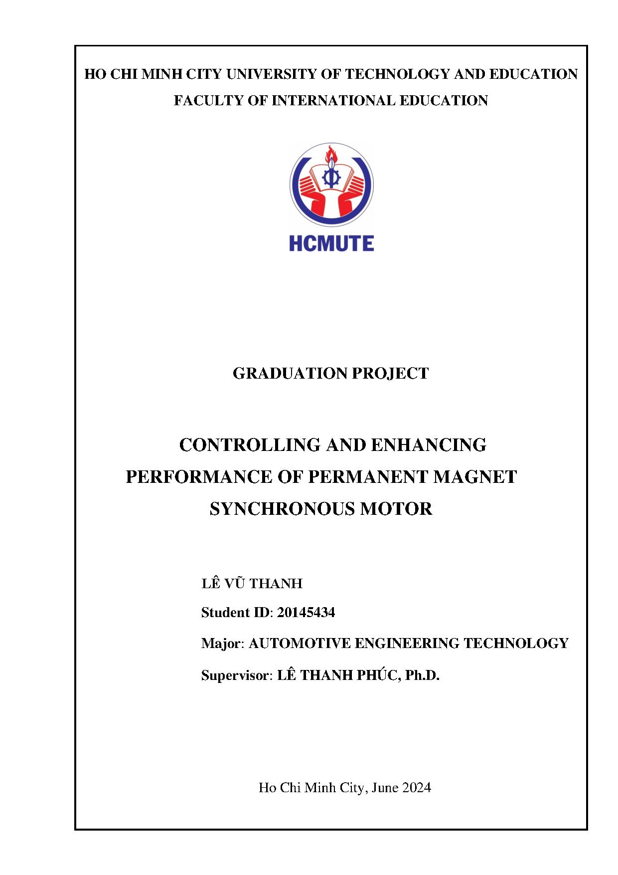 Đồ án tốt nghiệp - Controlling and enhancing performance of permanent magnet synchronous motor