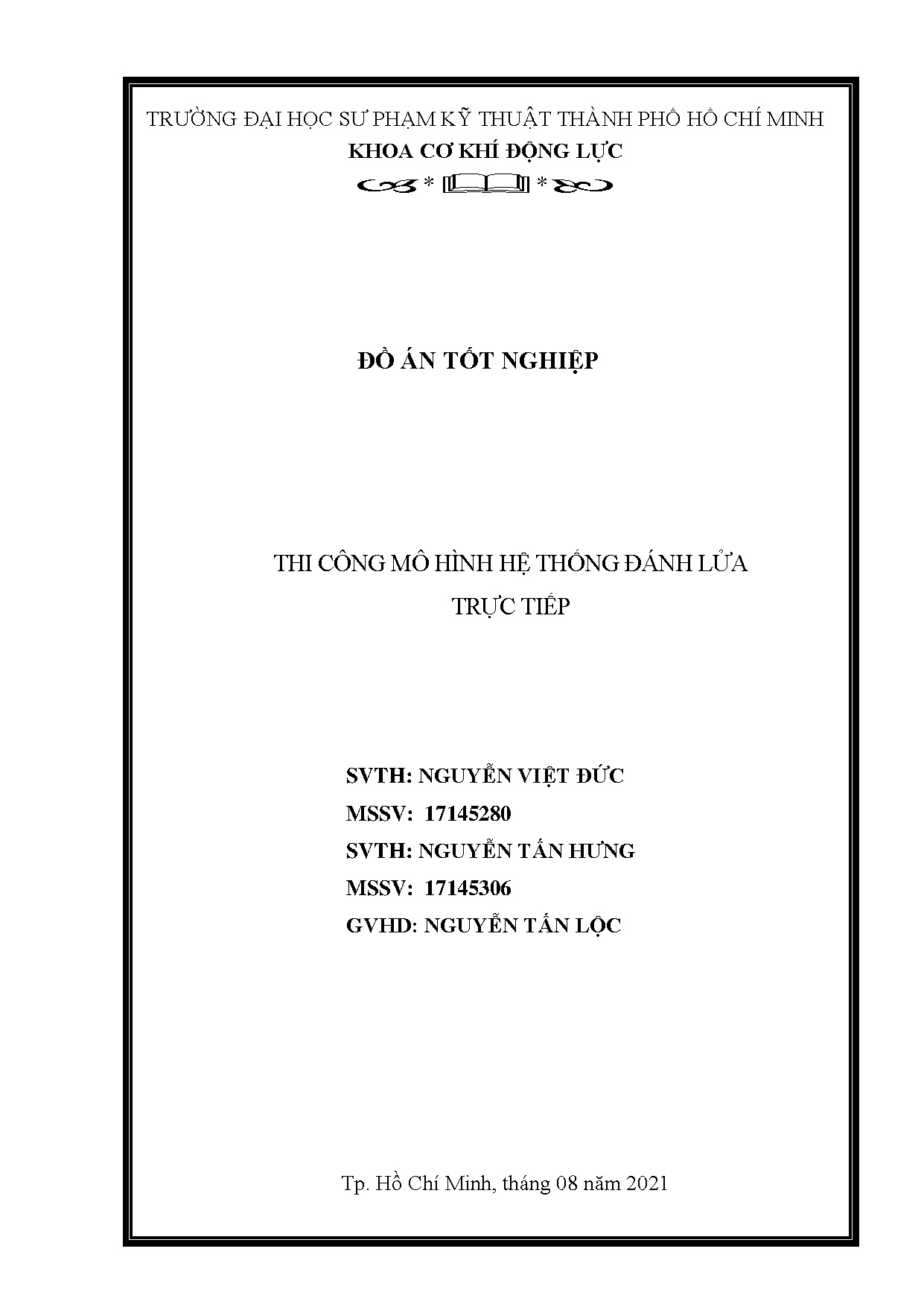 Đồ án tốt nghiệp - Thi công mô hình hệ thống đánh lửa trực tiếp