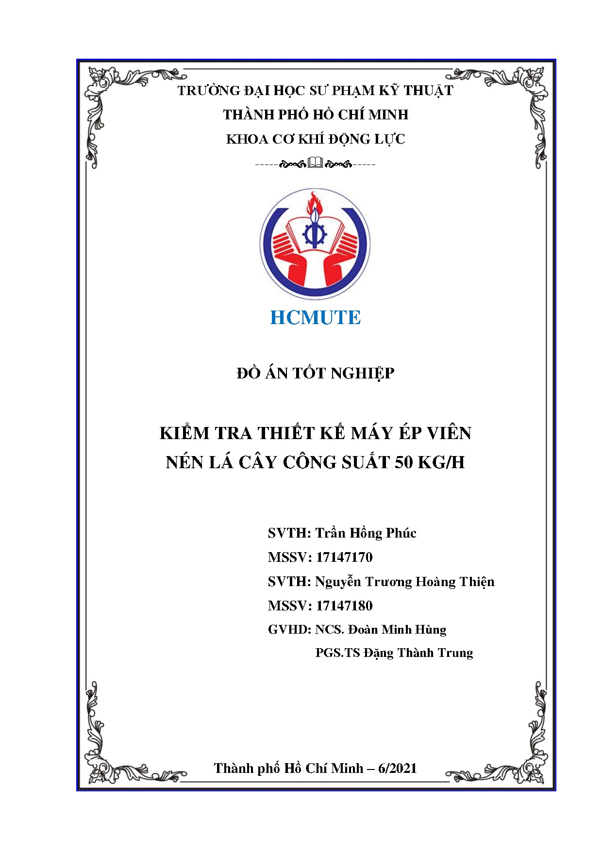 Đồ án tốt nghiệp - Đại học Sư phạm Kỹ thuật Thành phố Hồ Chí Minh