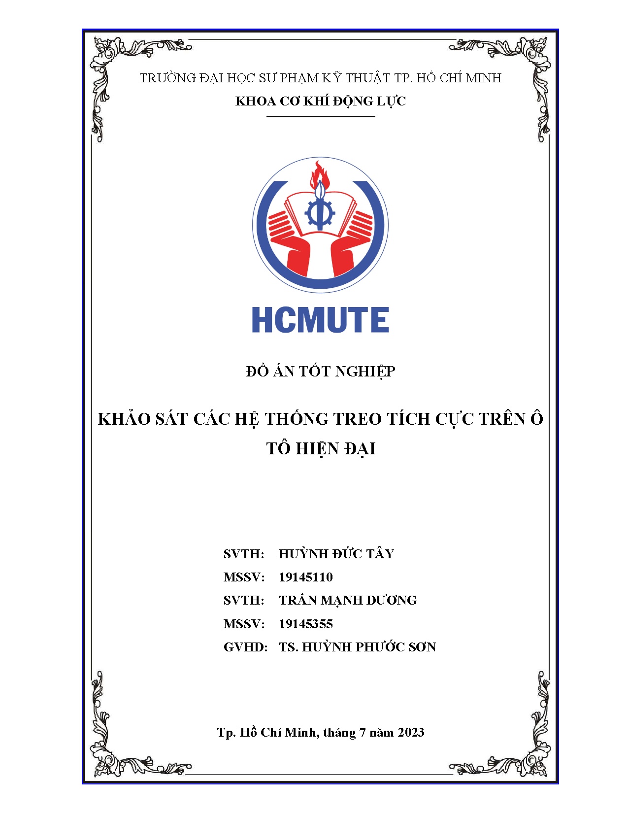 Đồ án tốt nghiệp - Khảo sát các hệ thống treo tích cực trên ô tô hiện đại