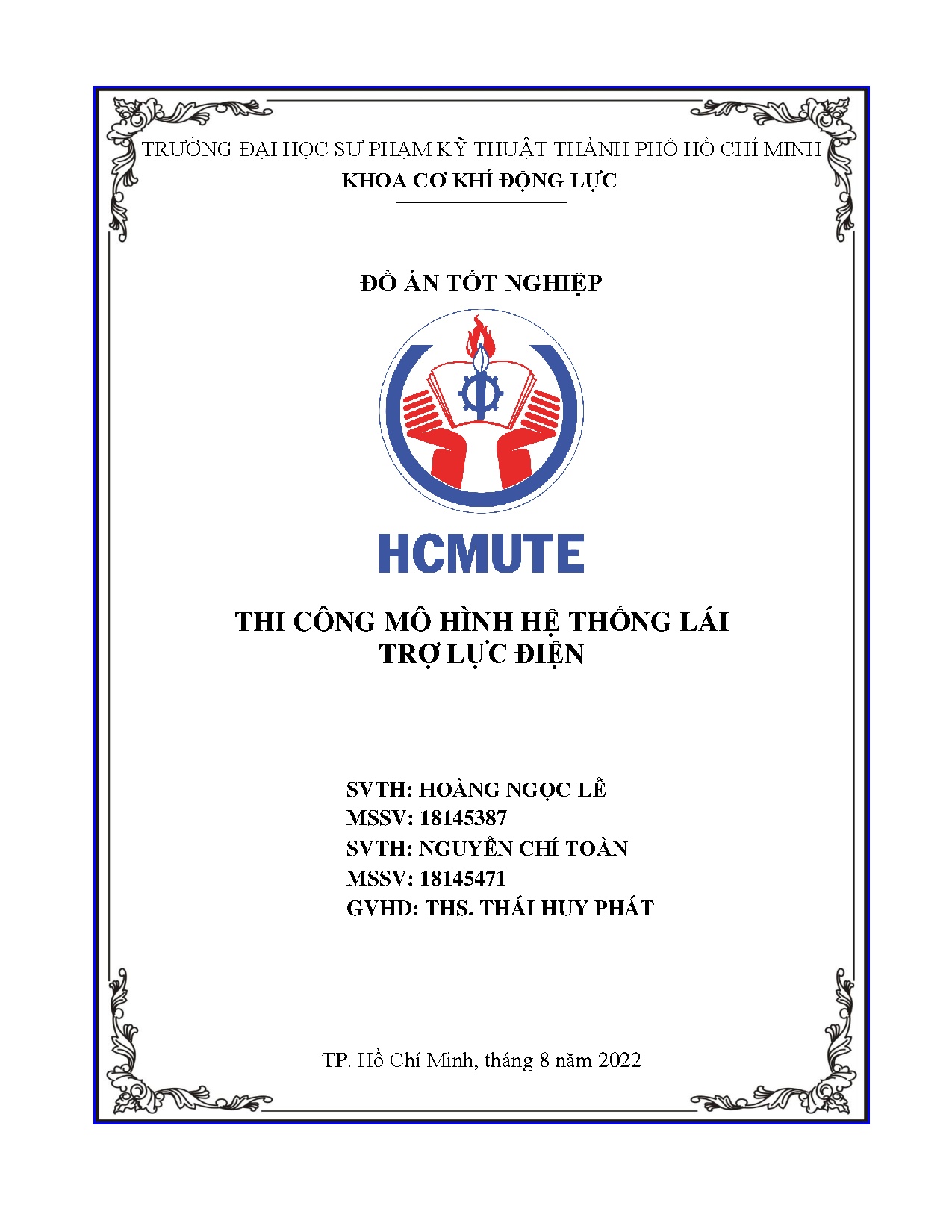 Đồ án tốt nghiệp - Thi công mô hình hệ thống lái trợ lực điện