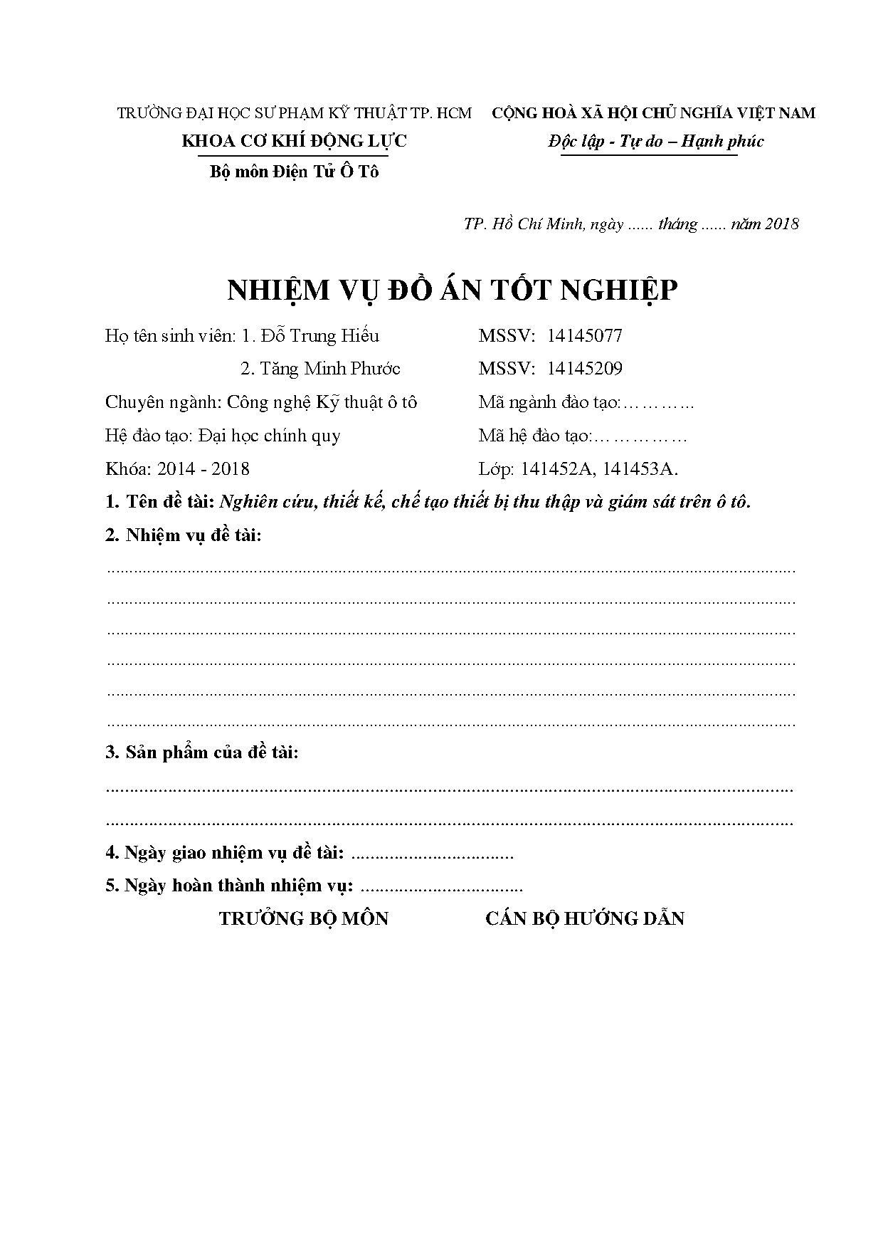 Đồ án tốt nghiệp - Nghiên cứu, thiết kế, chế tạo thiết bị thu thập và giám sát trên ô TĐÁTNNCNKTÔT