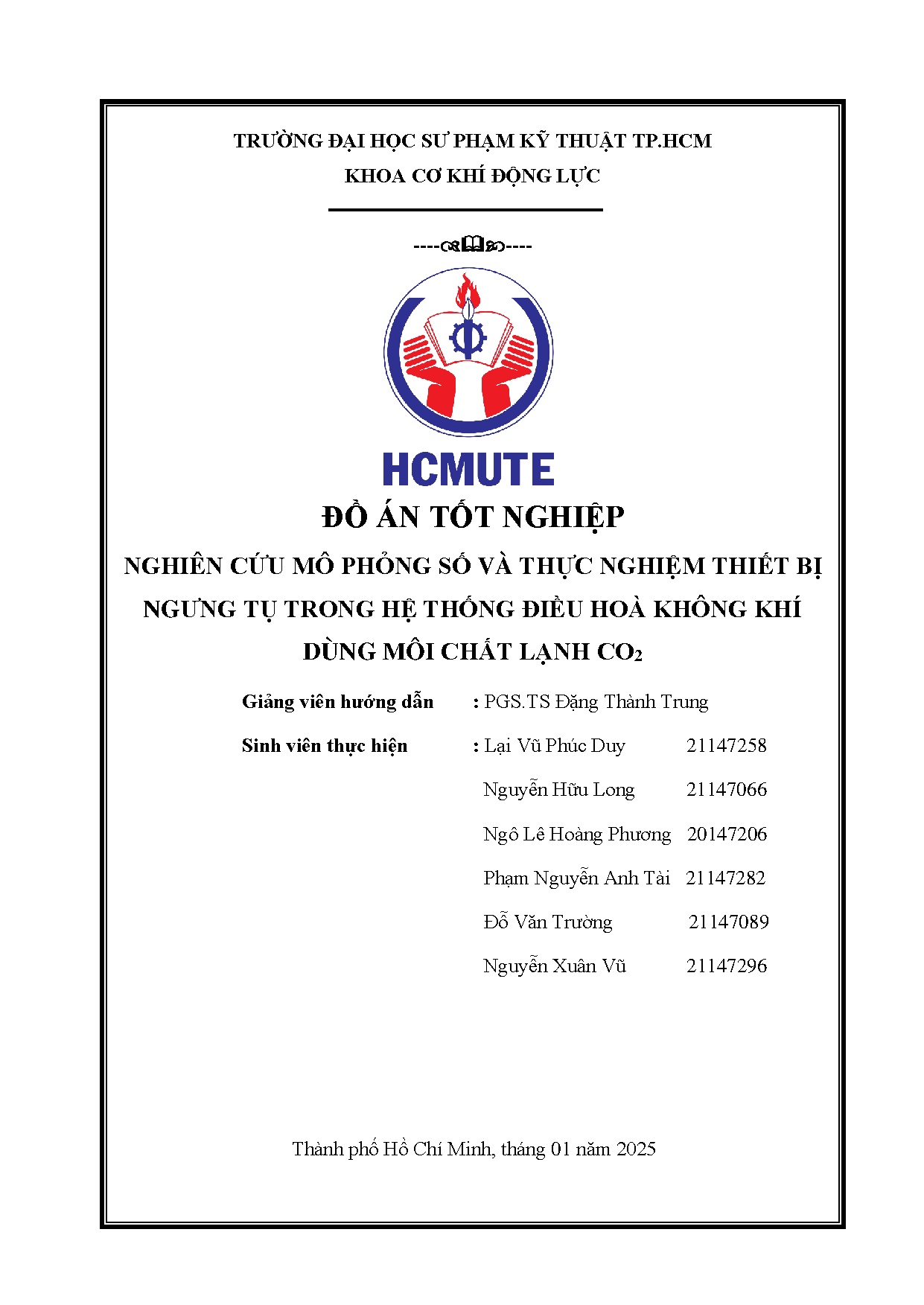 Đồ án tốt nghiệp - Nghiên cứu mô phỏng số và thực nghiệm thiết bị ngưng tụ trong hệ thống ĐHKKDMCLC