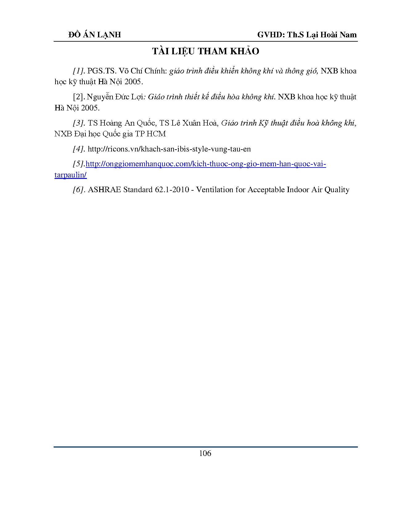 Đồ án tốt nghiệp - Tính toán kiểm tra hệ thống điều hòa không khí và thông GVỨDRTKSÁKSFVTĐÁTNNCNKTN - Trang 116