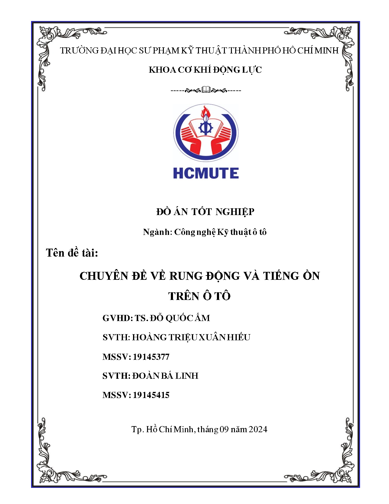 Đồ án tốt nghiệp - Chuyên đề về rung động và tiếng ồn trên ô tô