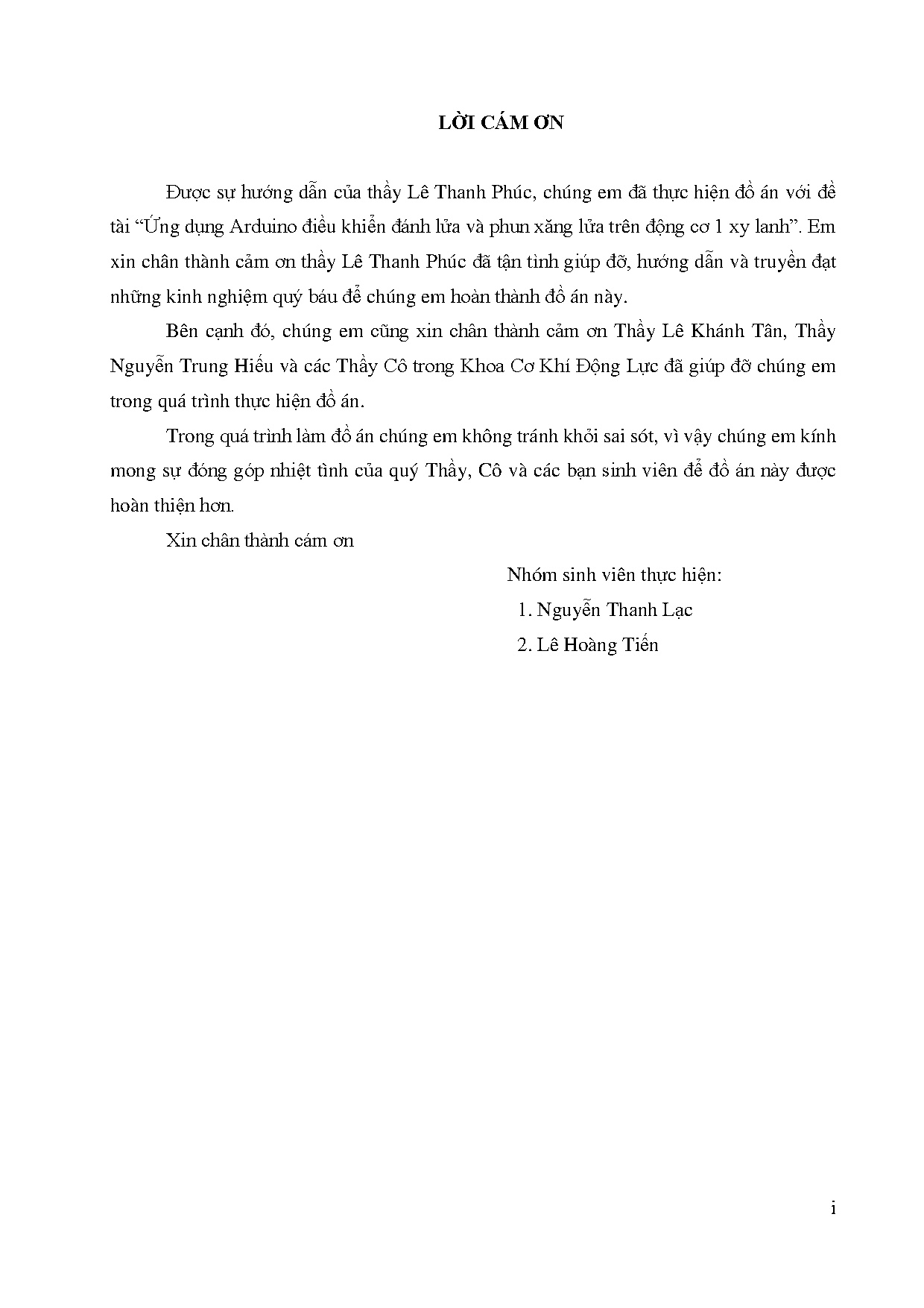 Đồ án tốt nghiệp - Ứng dụng Arduino điều khiển đánh lửa và phun xăng lửa trên động C 1 XLĐÁTNNCNKTÔT