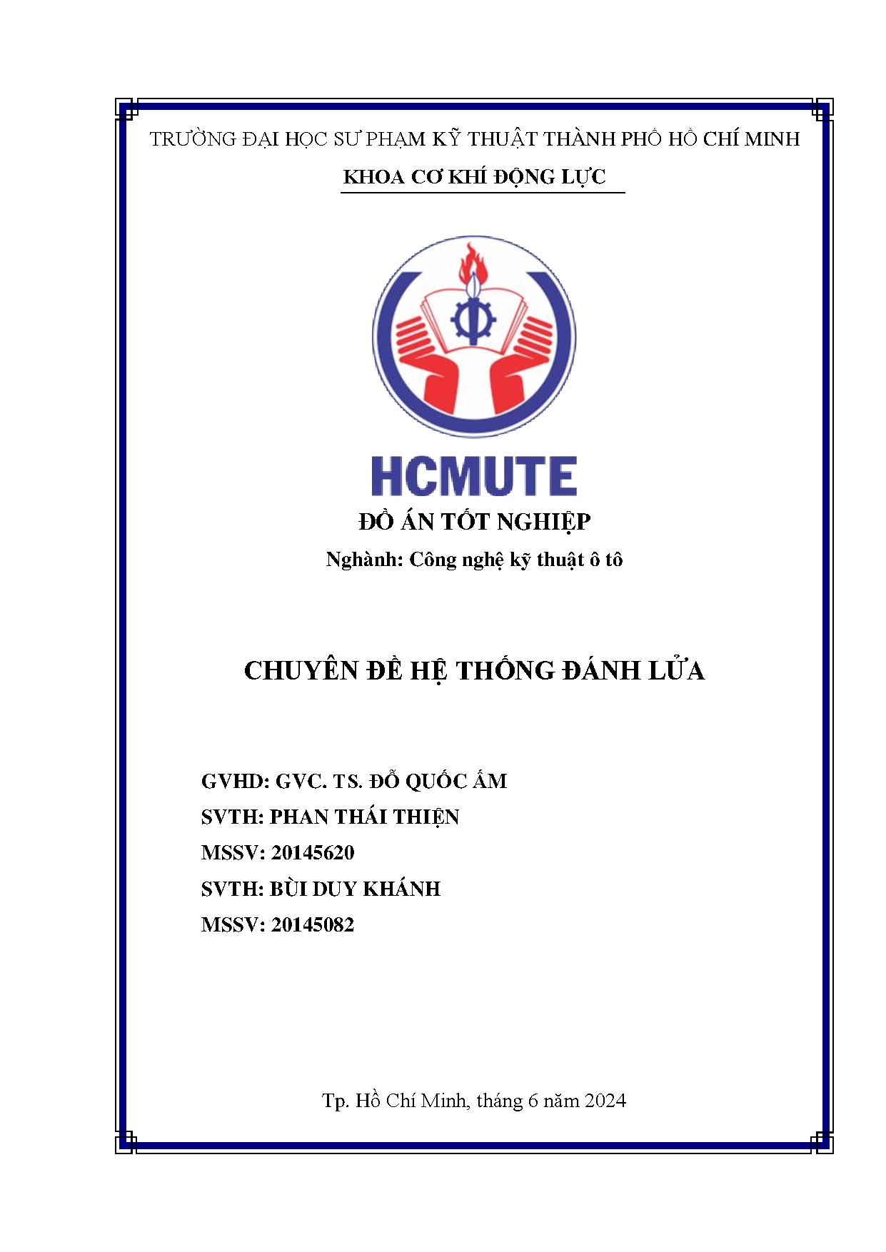 Đồ án tốt nghiệp - Chuyên đề hệ thống đánh lử