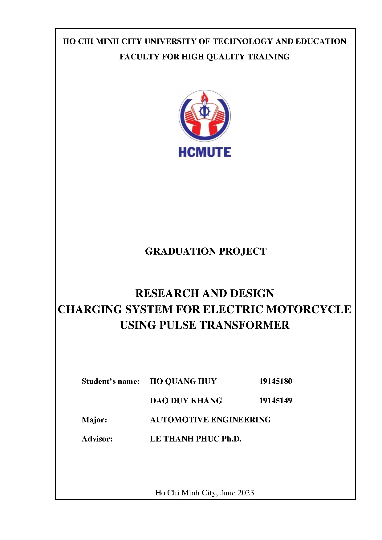 Đồ án tốt nghiệp - Research and design charging system for electric motorcycle using pulse T