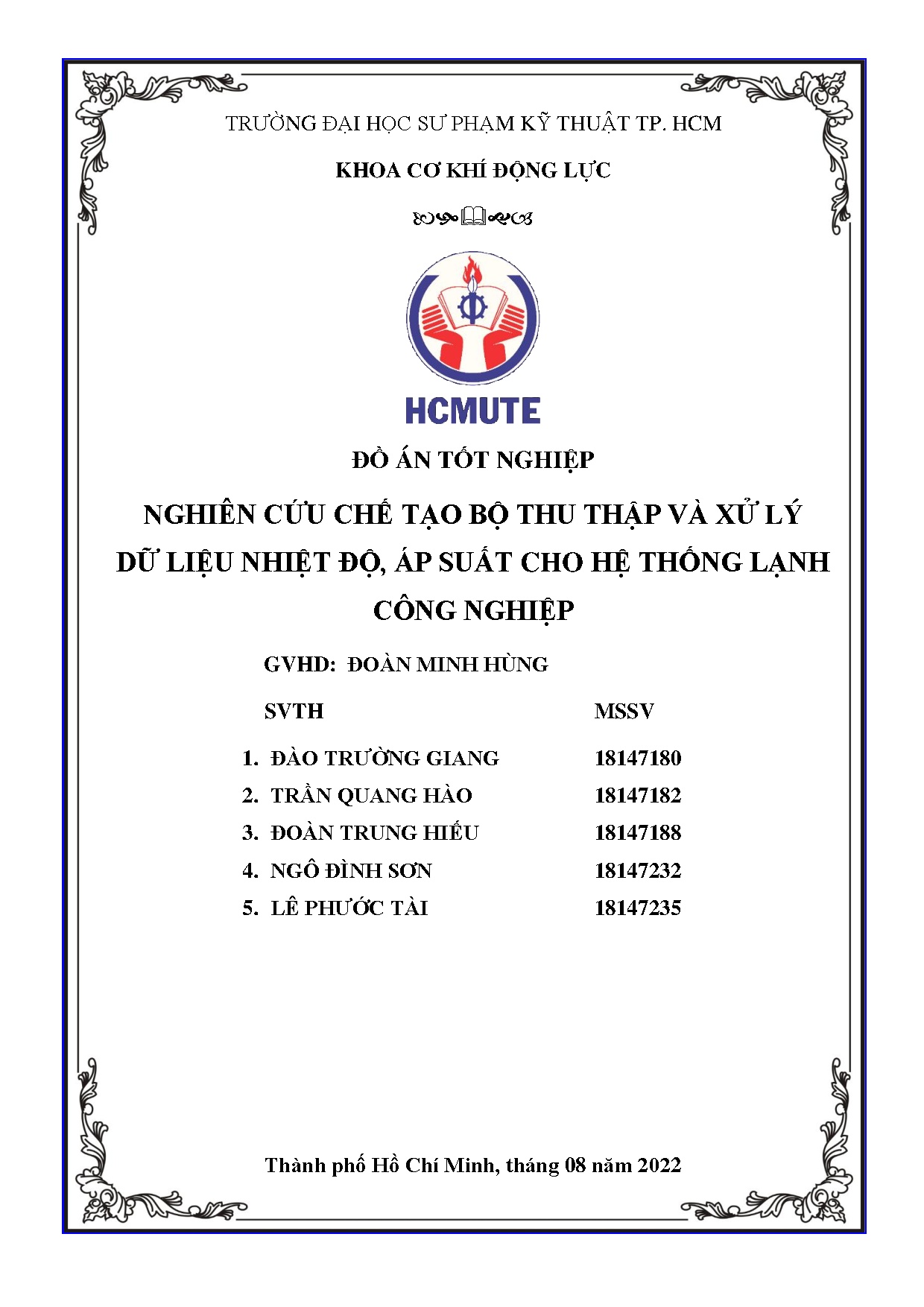 Đồ án tốt nghiệp - Nghiên cứu chế tạo bộ thu thập và xử lý dữ liệu nhiệt độ, áp suất cho hệ TLCN