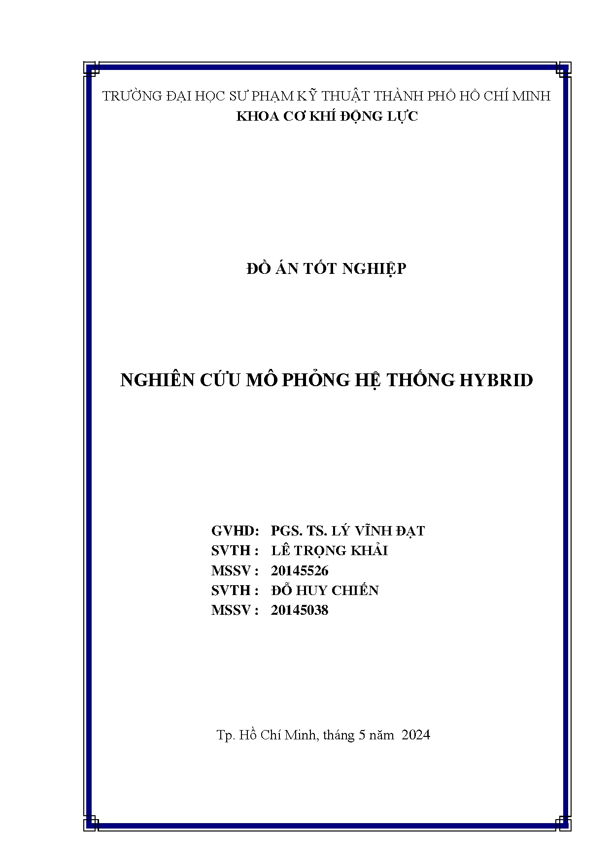 Đồ án tốt nghiệp - Nghiên cứu mô phỏng hệ thống Hybri