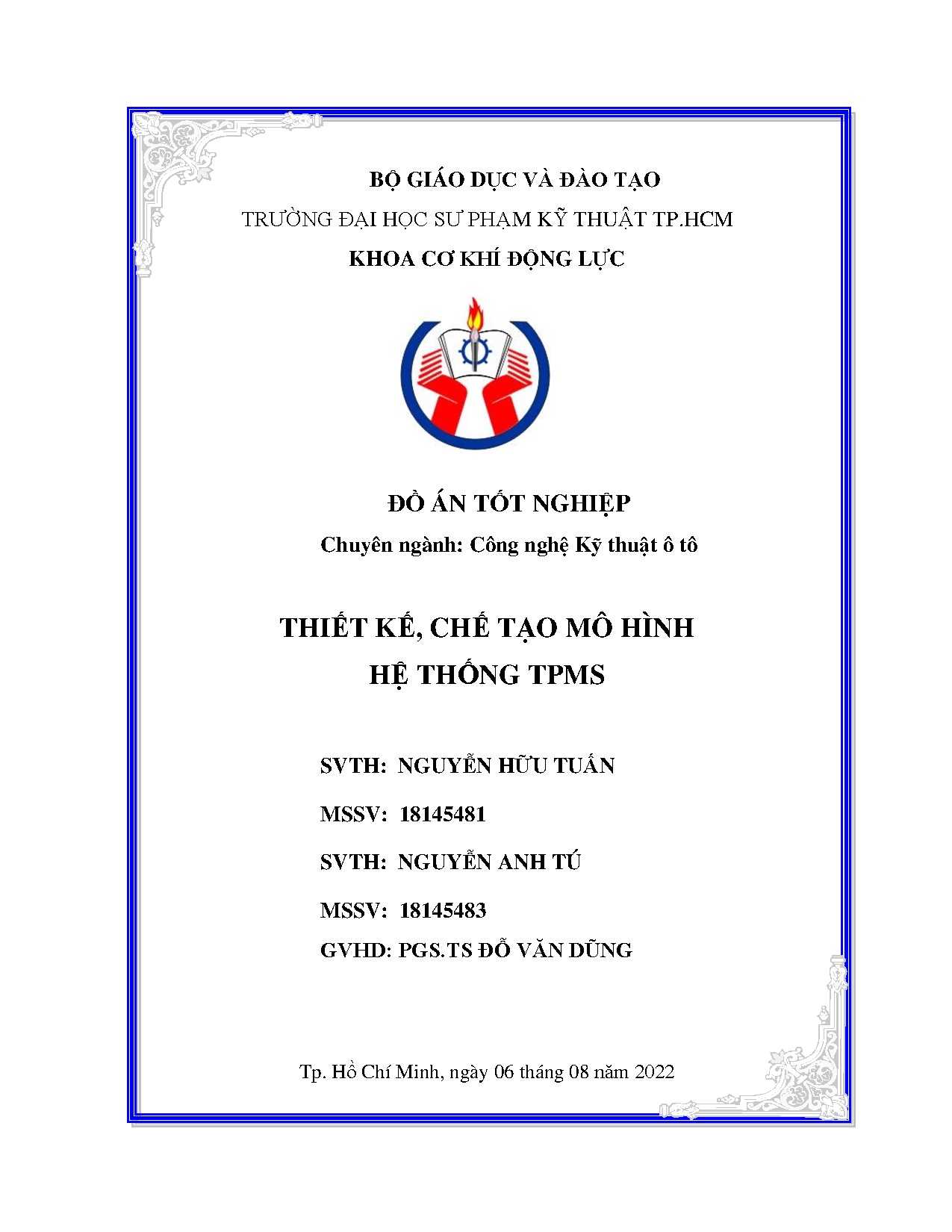 Đồ án tốt nghiệp - Thiết kế, chế tạo mô hình hệ thống TPMS