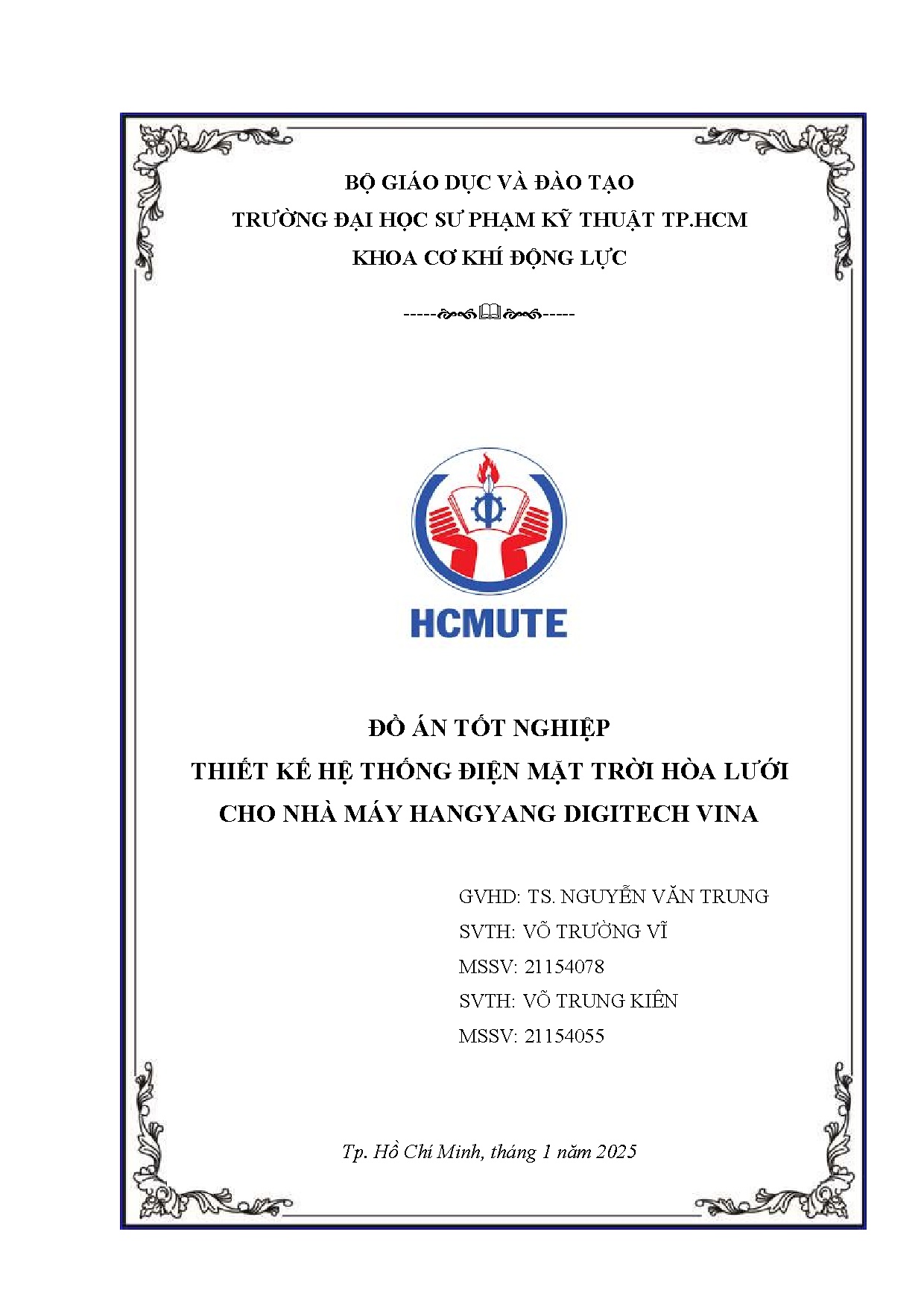 Đồ án tốt nghiệp - Thiết kế hệ thống điện mặt trời hòa lưới cho nhà máy Hangyang digitech vina