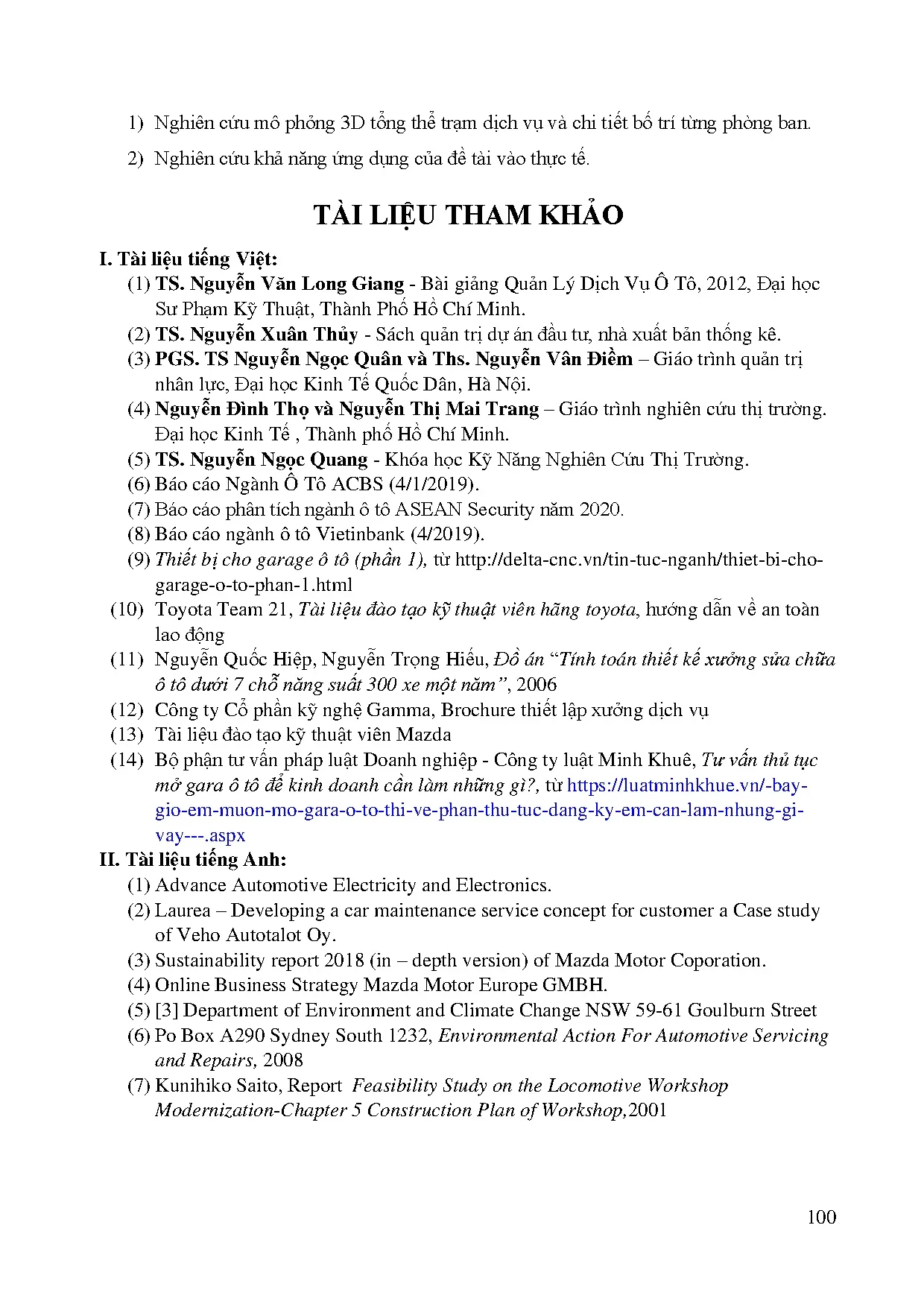 Đồ án tốt nghiệp - Dự án thành lập và phát triển trạm dịch vụ ô tô: Đồ án tốt nghiệp ngành CNKTÔT - Trang 118