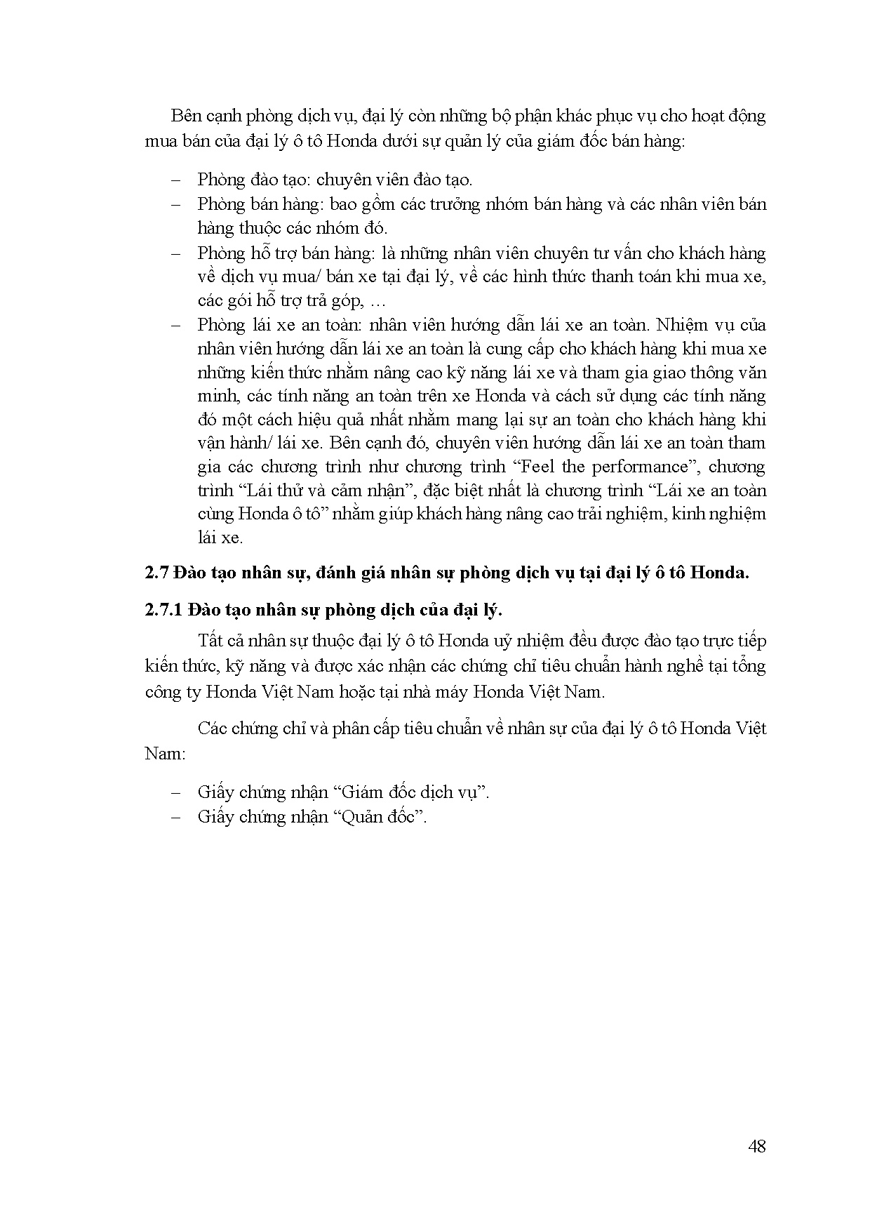 Đồ án tốt nghiệp - Chuyên đề quản lý dịch vụ tại đại lý ô tô Hond - Trang 67