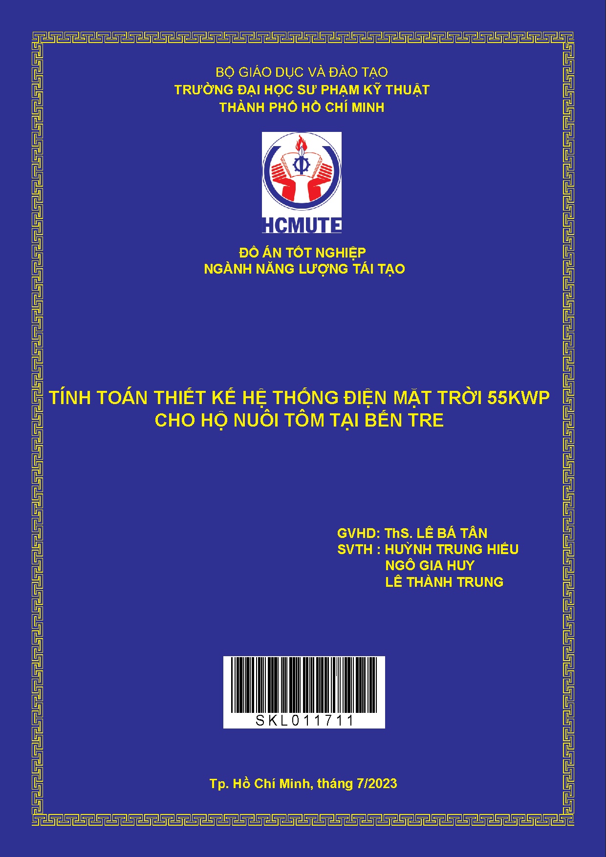 Đồ án tốt nghiệp - Tính toán thiết kế hệ thống điện mặt trời 55KWP cho hộ nuôi tôm tại Bến Tre