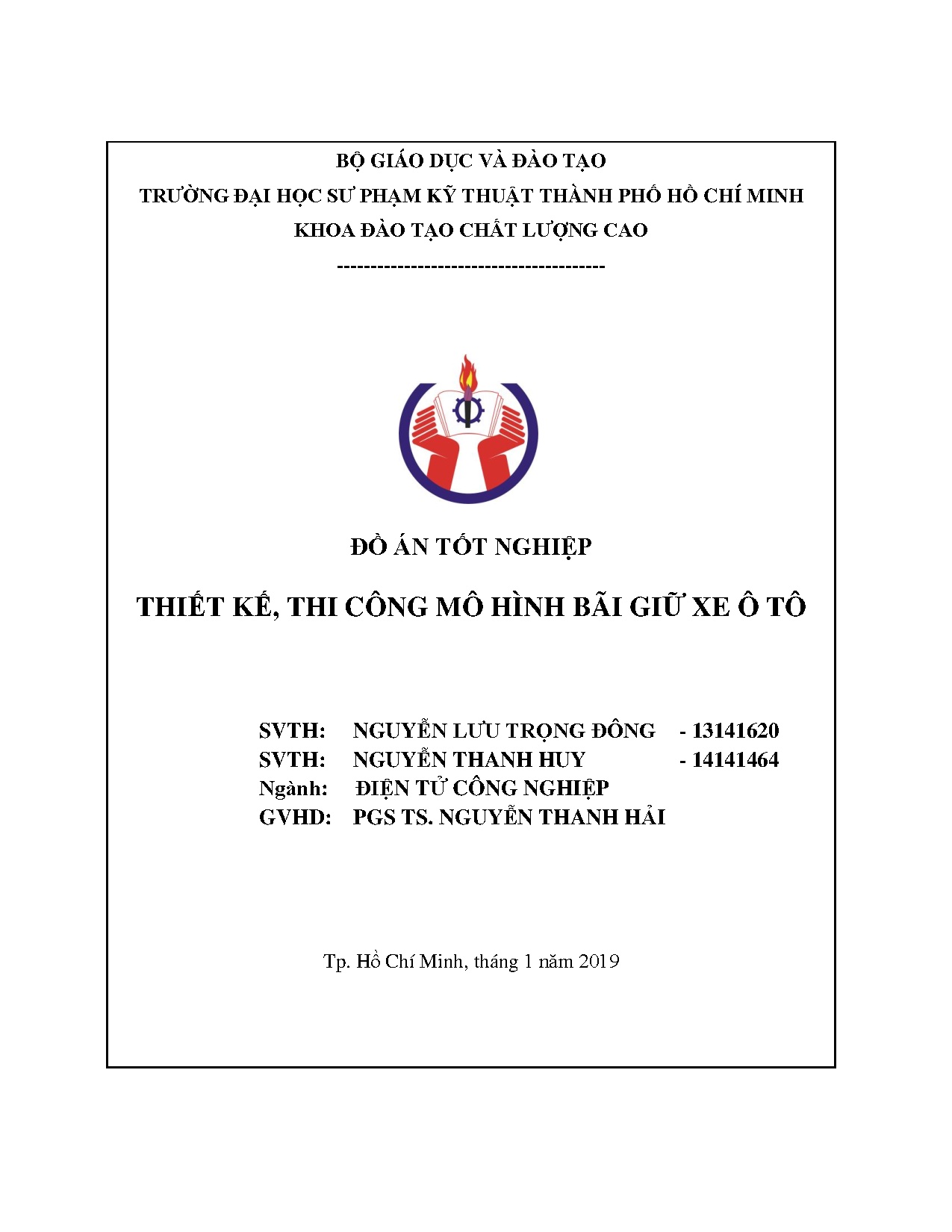 Đồ án tốt nghiệp - Thiết kế, thi công mô hình bĩa giữ xe ô tô