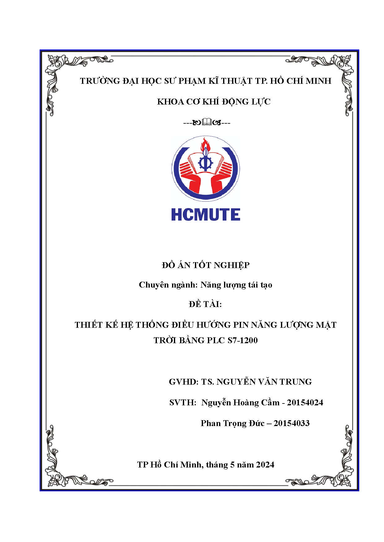 Đồ án tốt nghiệp - Thiết kế hệ thống điều hướng pin năng lượng mặt trời bằng PLC S7-1200