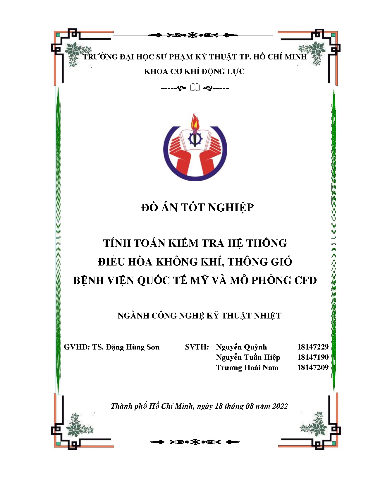 Đồ án tốt nghiệp - Tính toán kiểm tra hệ thống điều hòa không khí, thông gió Bệnh viện Quốc tế MVMPC