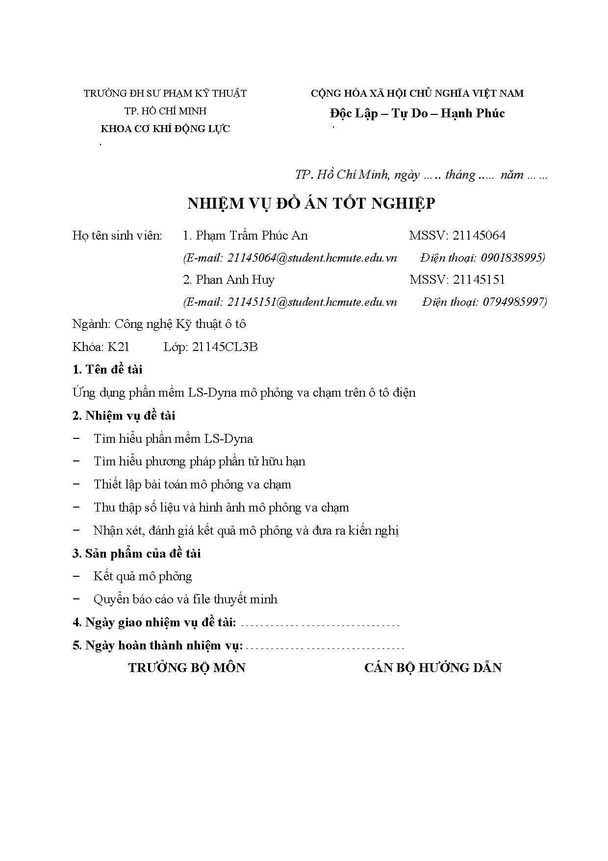 Đồ án tốt nghiệp - Ứng dụng phần mềm LS-DYNA mô phỏng va chạm trên ô tô điện - Trang 3