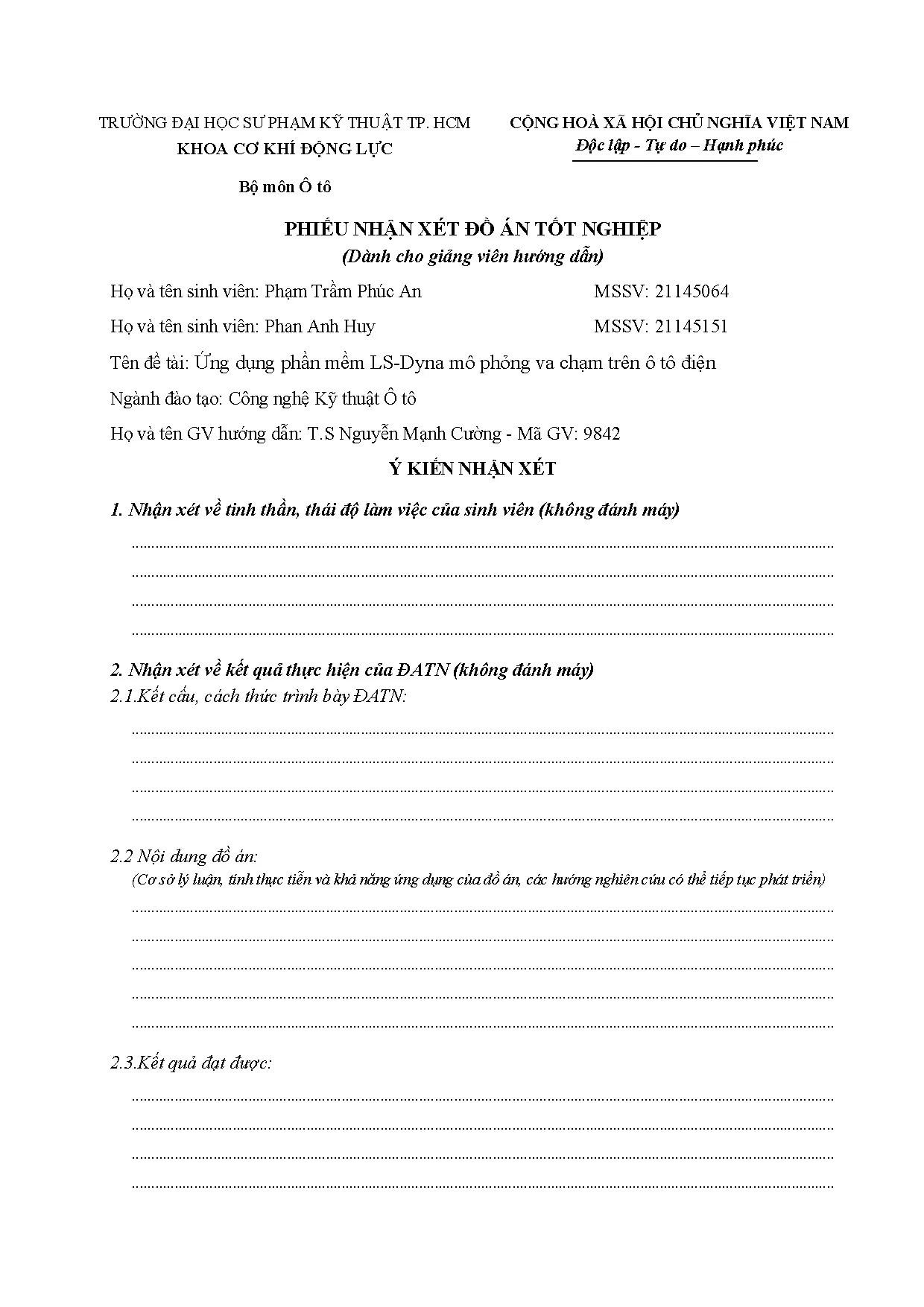 Đồ án tốt nghiệp - Ứng dụng phần mềm LS-DYNA mô phỏng va chạm trên ô tô điện - Trang 4