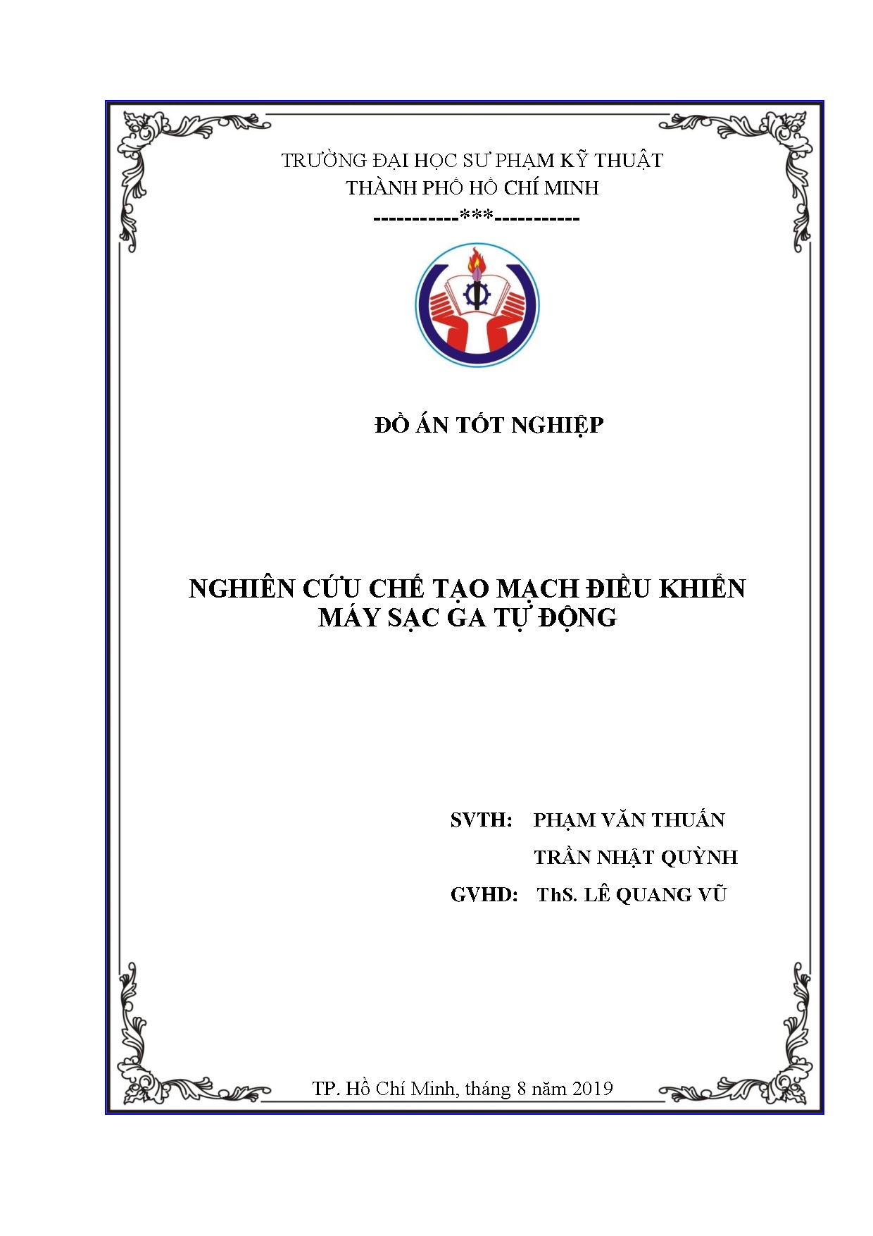 Đồ án tốt nghiệp - Nghiên cứu chế tạo mạch điều khiển máy sạc ga tự động: Đồ án tốt nghiệp NCNKTÔT