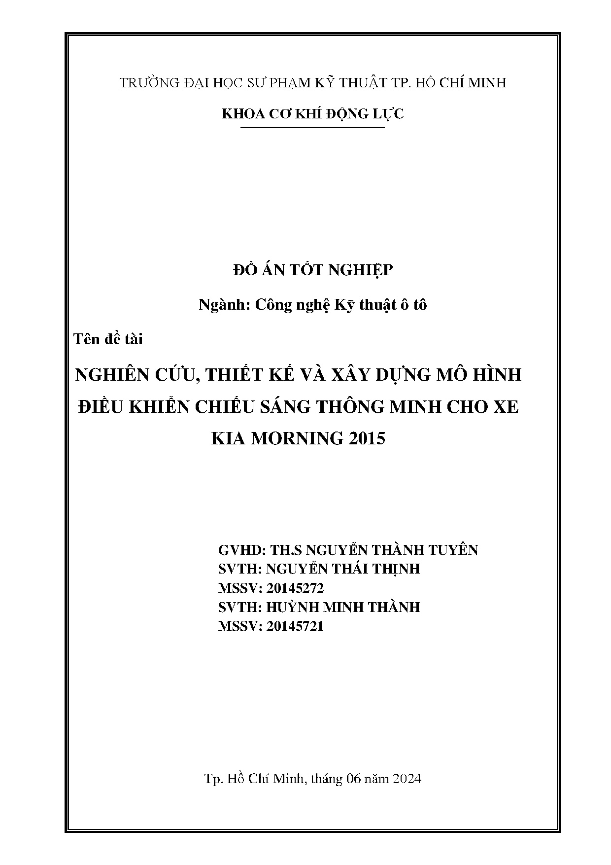 Đồ án tốt nghiệp - Nghiên cứu, thiết kế và xây dựng mô hình điều khiển chiếu sáng thông minh CXKM 2
