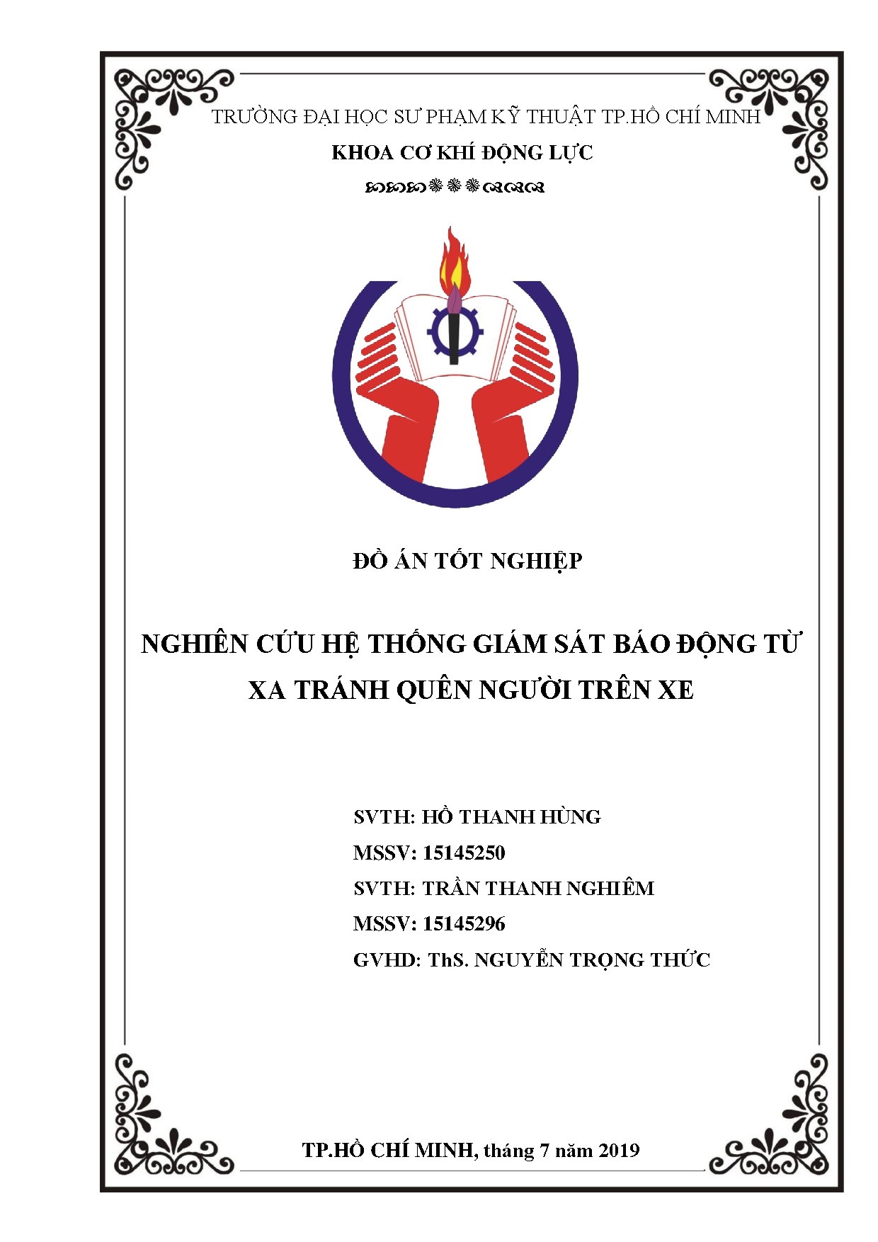 Đồ án tốt nghiệp - Nghiên cứu hệ thống giám sát báo động từ xa tránh quên người trên xe: ĐÁTNNCNKTÔT
