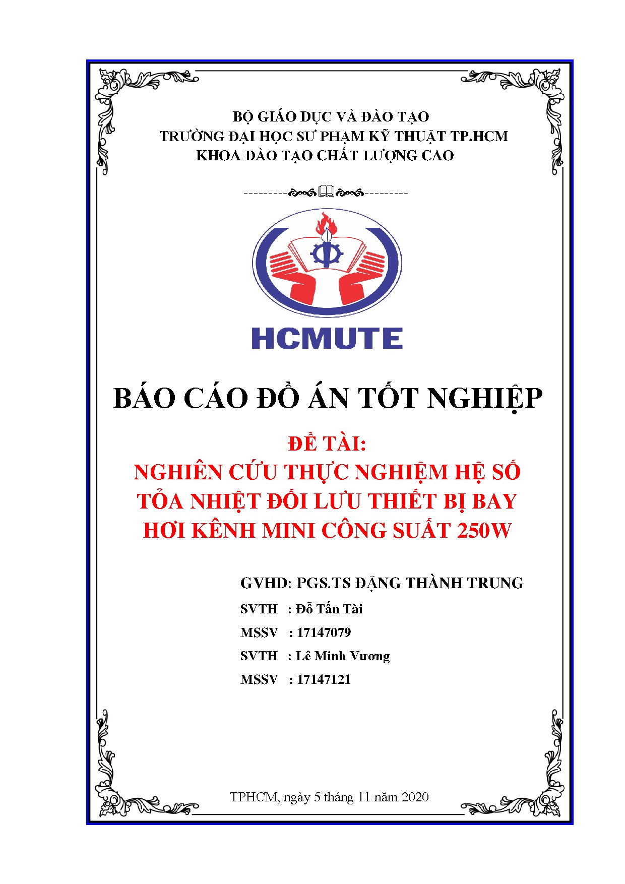 Đồ án tốt nghiệp - Nghiên cứu thực nghiệm hệ số tỏa nhiệt đối lưu thiết bị bay hơi kênh mini CS 2