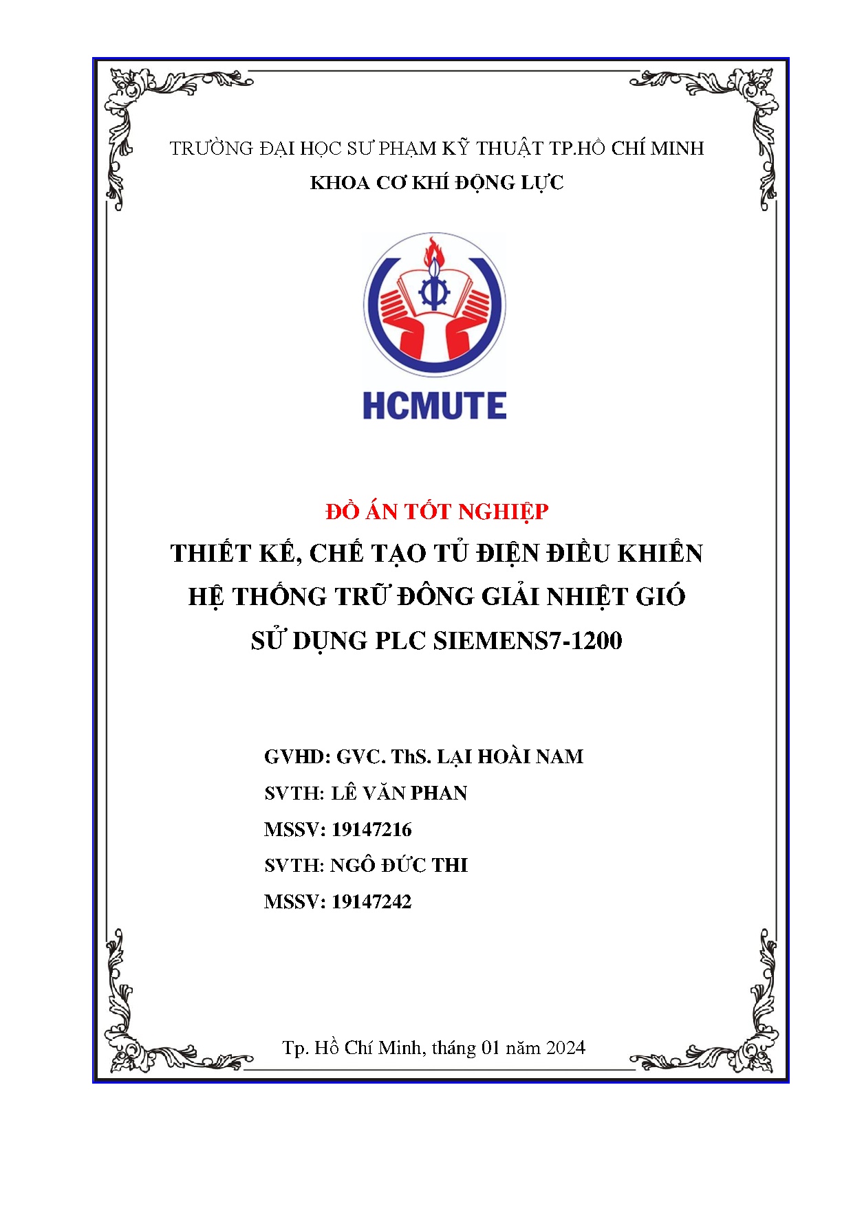 Đồ án tốt nghiệp - Thiết kế, chế tạo tủ điện điều khiển hệ thống trữ đông giải nhiệt gió sử dụng PSS