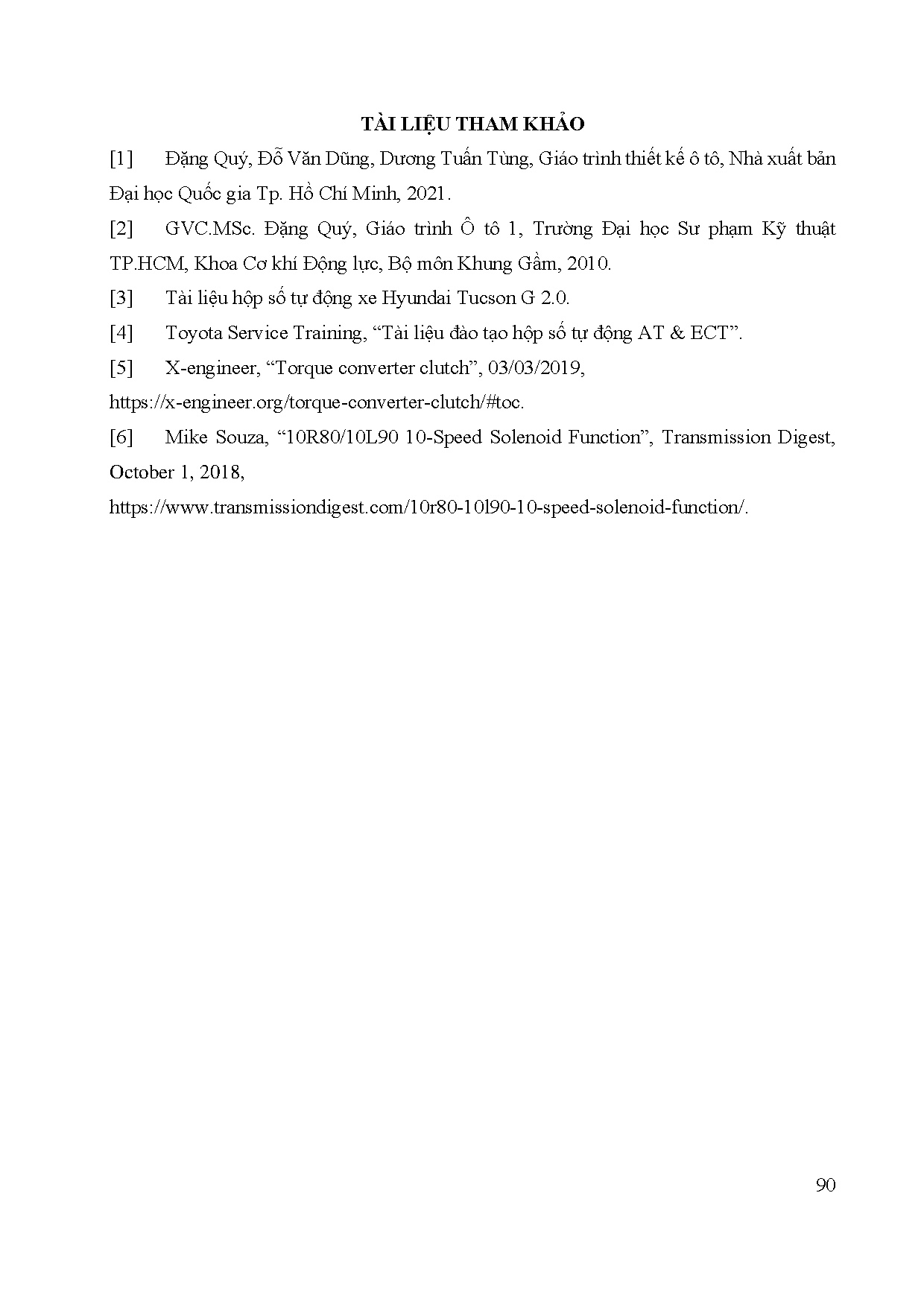 Đồ án tốt nghiệp - Khảo sát kết cấu, hoạt động, bảo dưỡng và sửa chữa hộp số tự động xe Hyundai TG 2 - Trang 115
