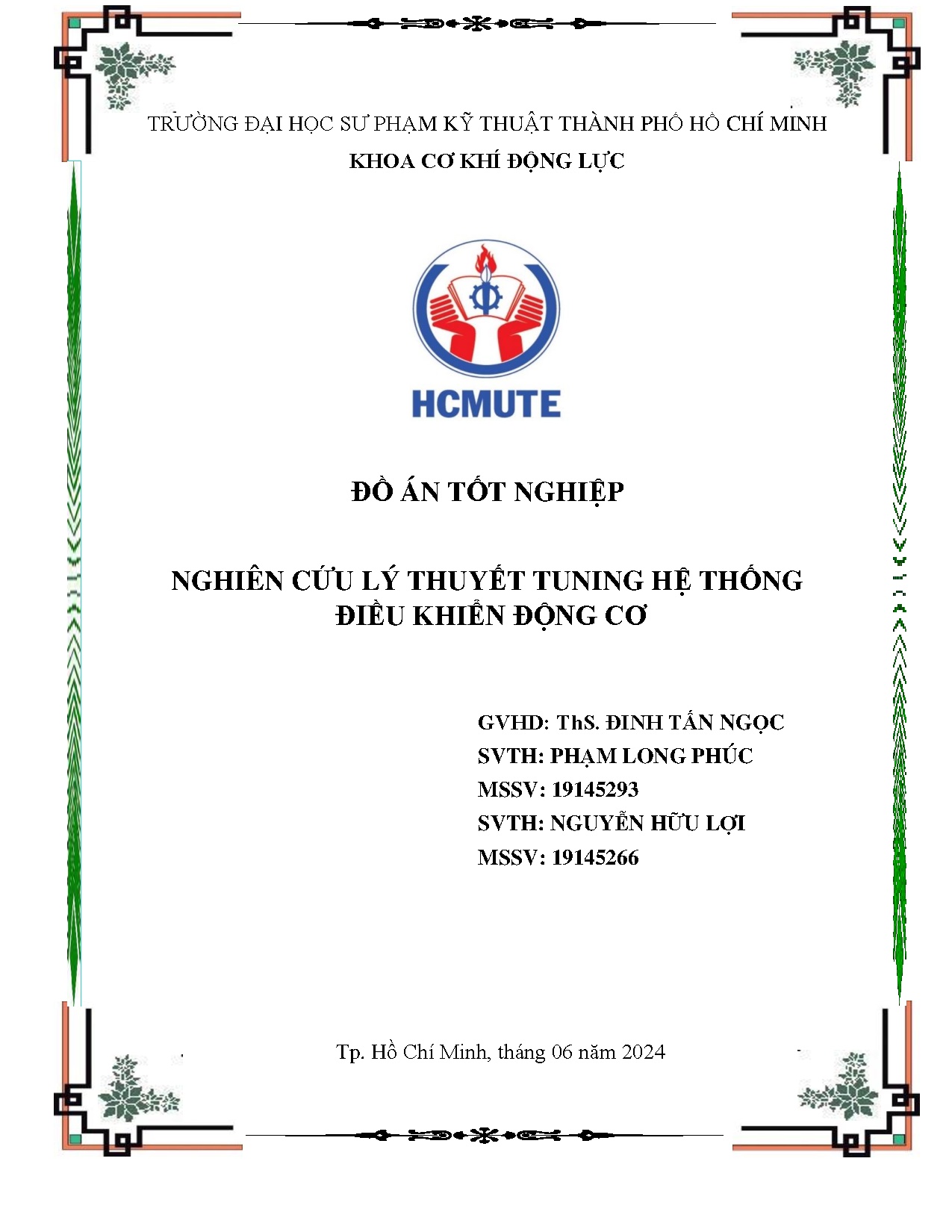 Đồ án tốt nghiệp - Nghiên cứu lý thuyết Tuning hệ thống điều khiển động c