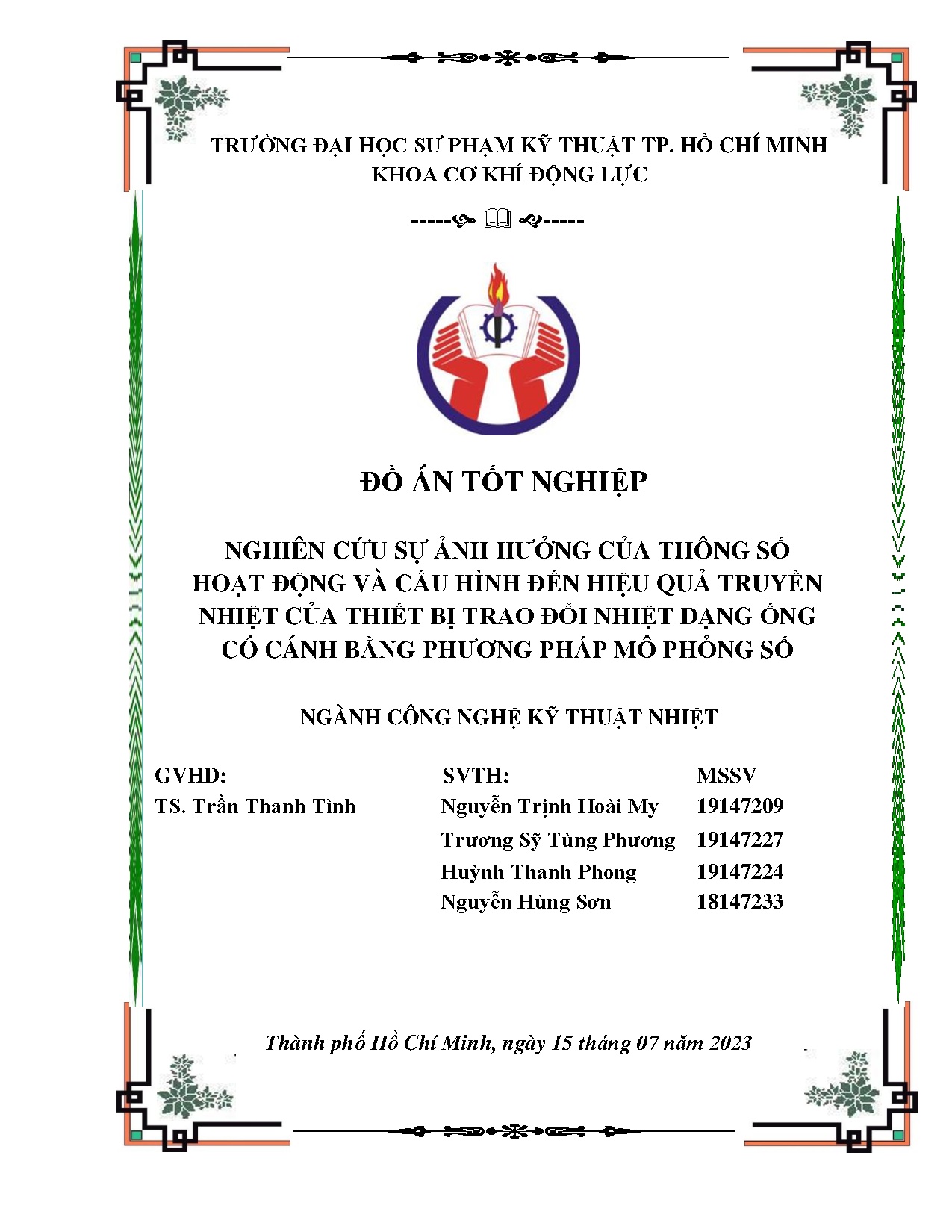 Đồ án tốt nghiệp - Nghiên cứu sự ảnh hưởng của thông số hoạt động và cấu hình ĐHQTNCTBTĐNDỐCCBPPMPS