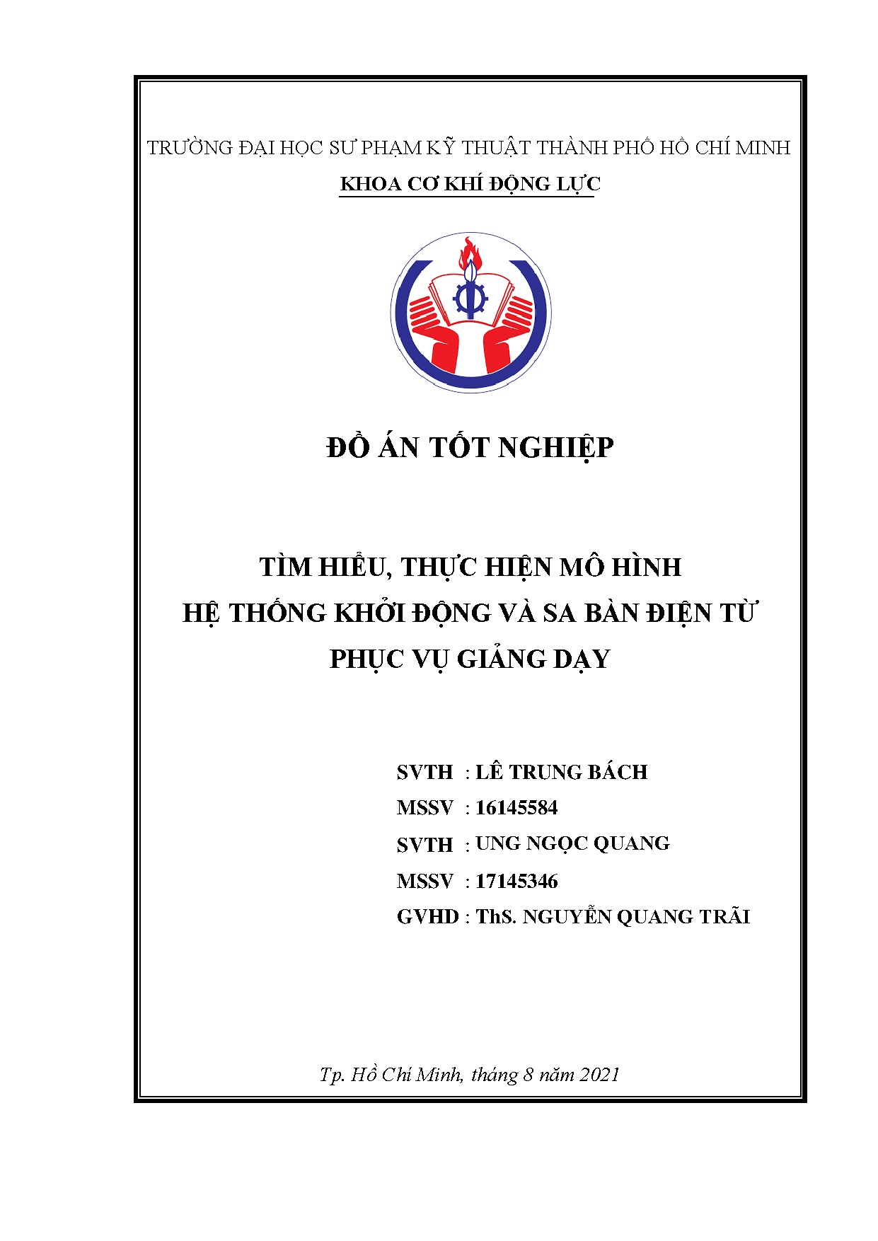 Đồ án tốt nghiệp - Đại học Sư phạm Kỹ thuật Thành phố Hồ Chí Minh