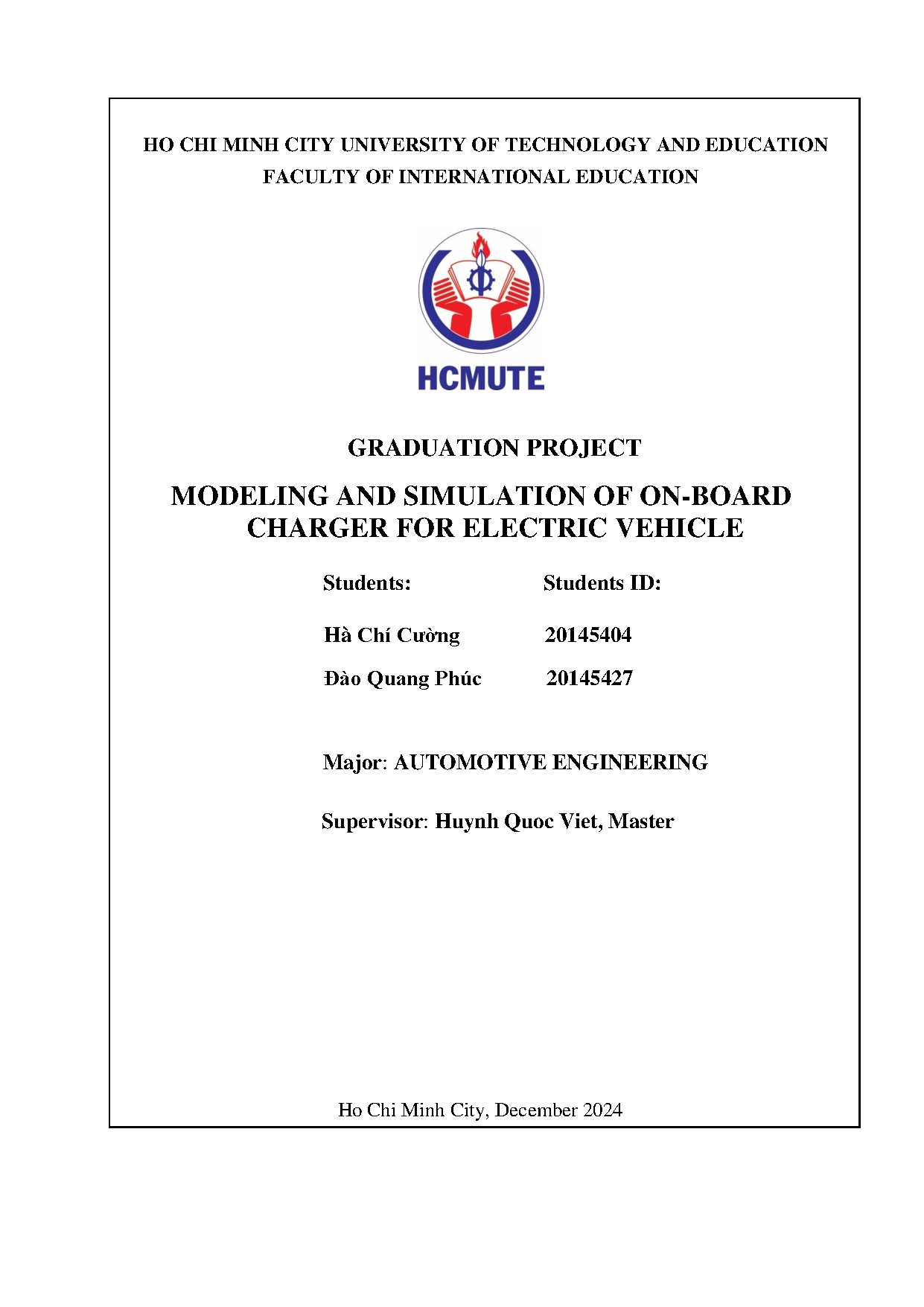 Đồ án tốt nghiệp - Modeling and simulation of on-board charger for electric vehicle